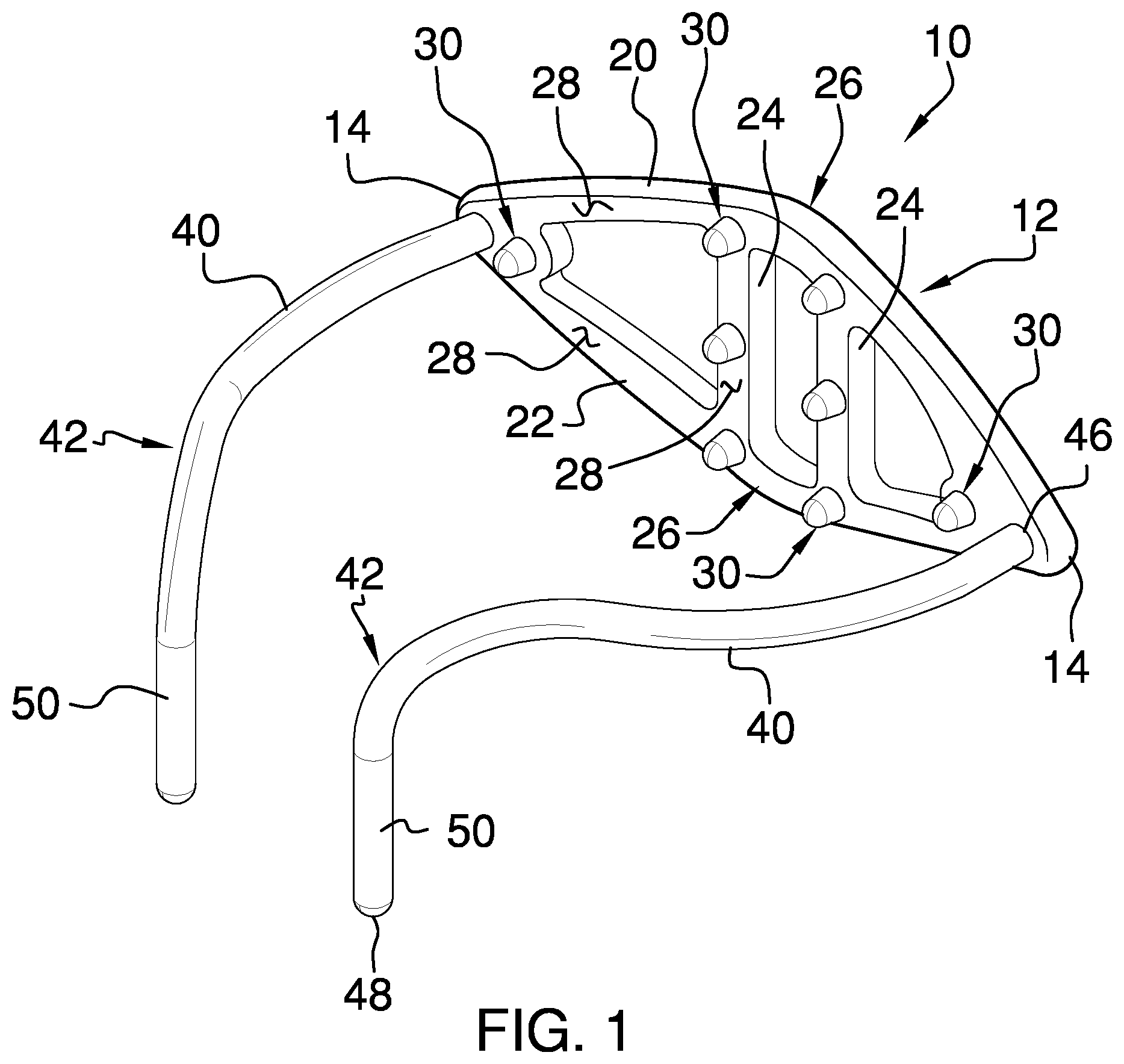 Patent US11779507 — Back massaging assembly — Figure 1