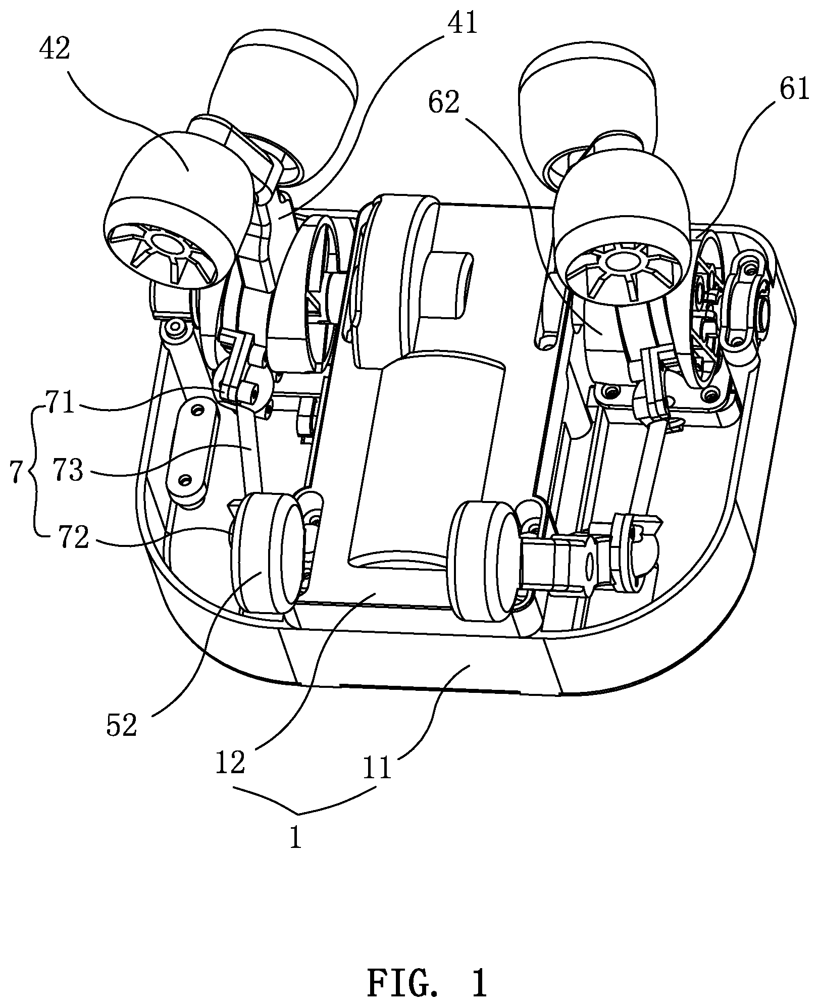 Patent US11779510 — Neck and shoulder massaging mechanism — Figure 1