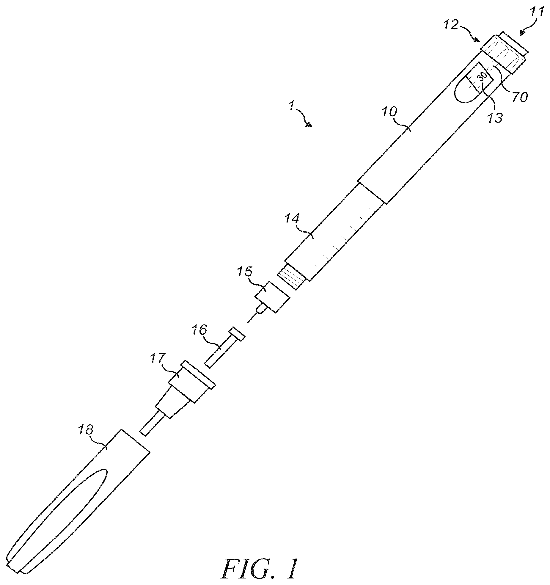 Patent US11779709 — Supplemental device for attachment to an injection device — Figure 1