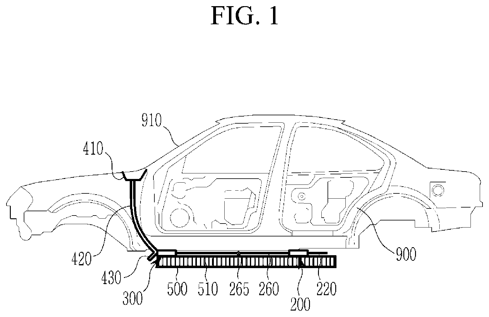 Patent US11779786 — Apparatus for supplying fire extinguishing agent to high voltage battery of vehicle — Figure 1