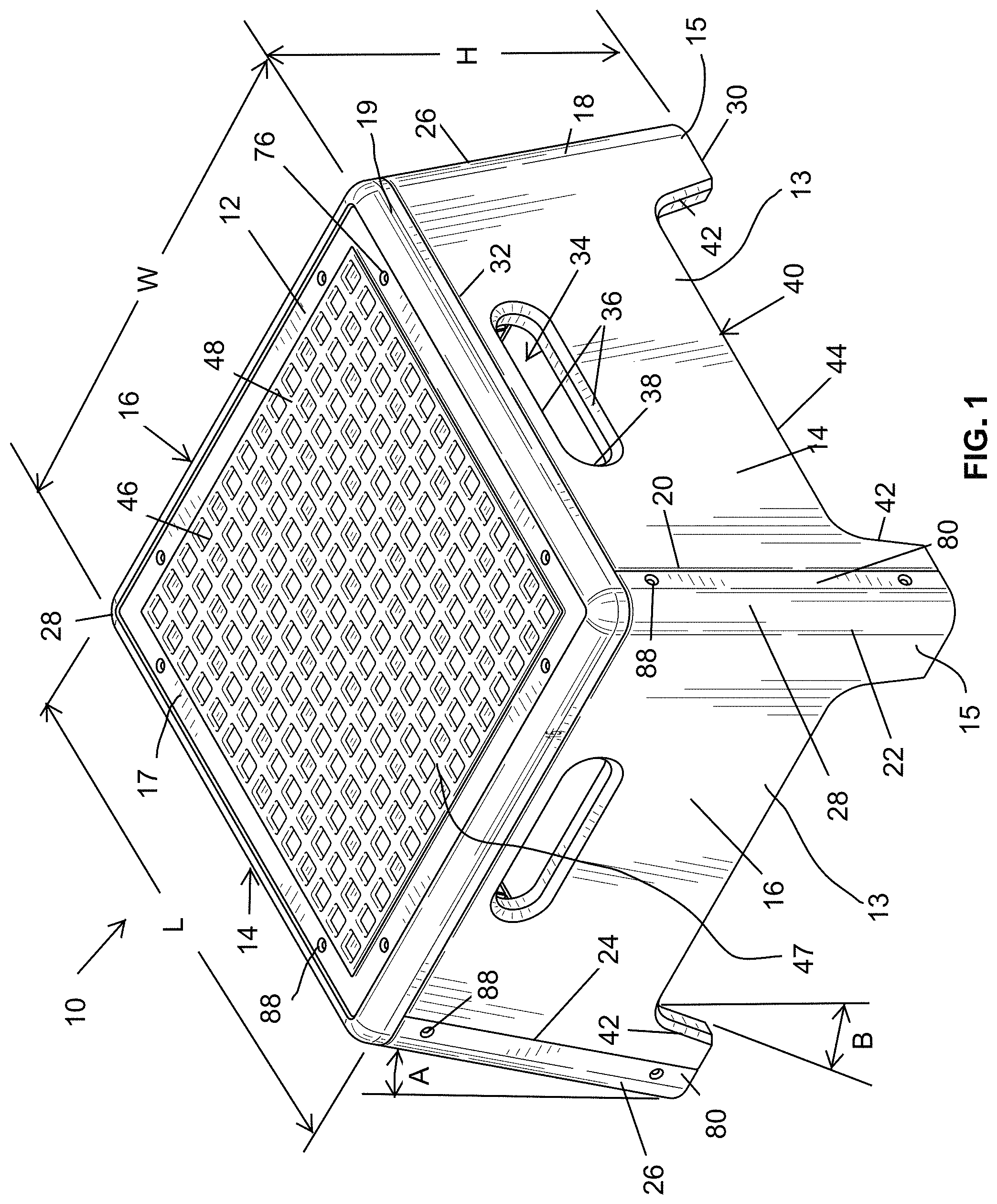 Patent US11779789 — Plyometric box — Figure 1