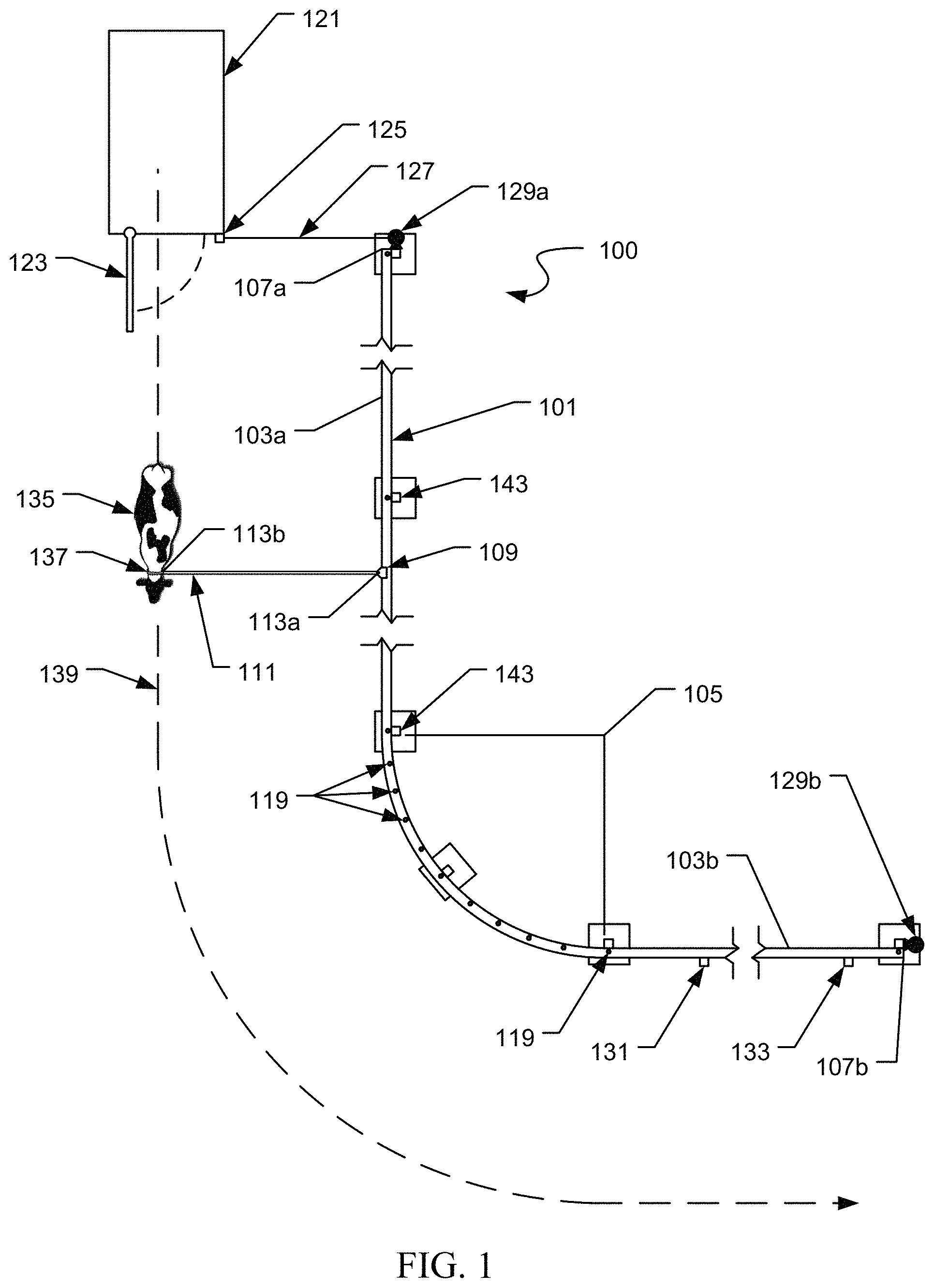 Patent US11779823 — Team roping apparatus — Figure 1