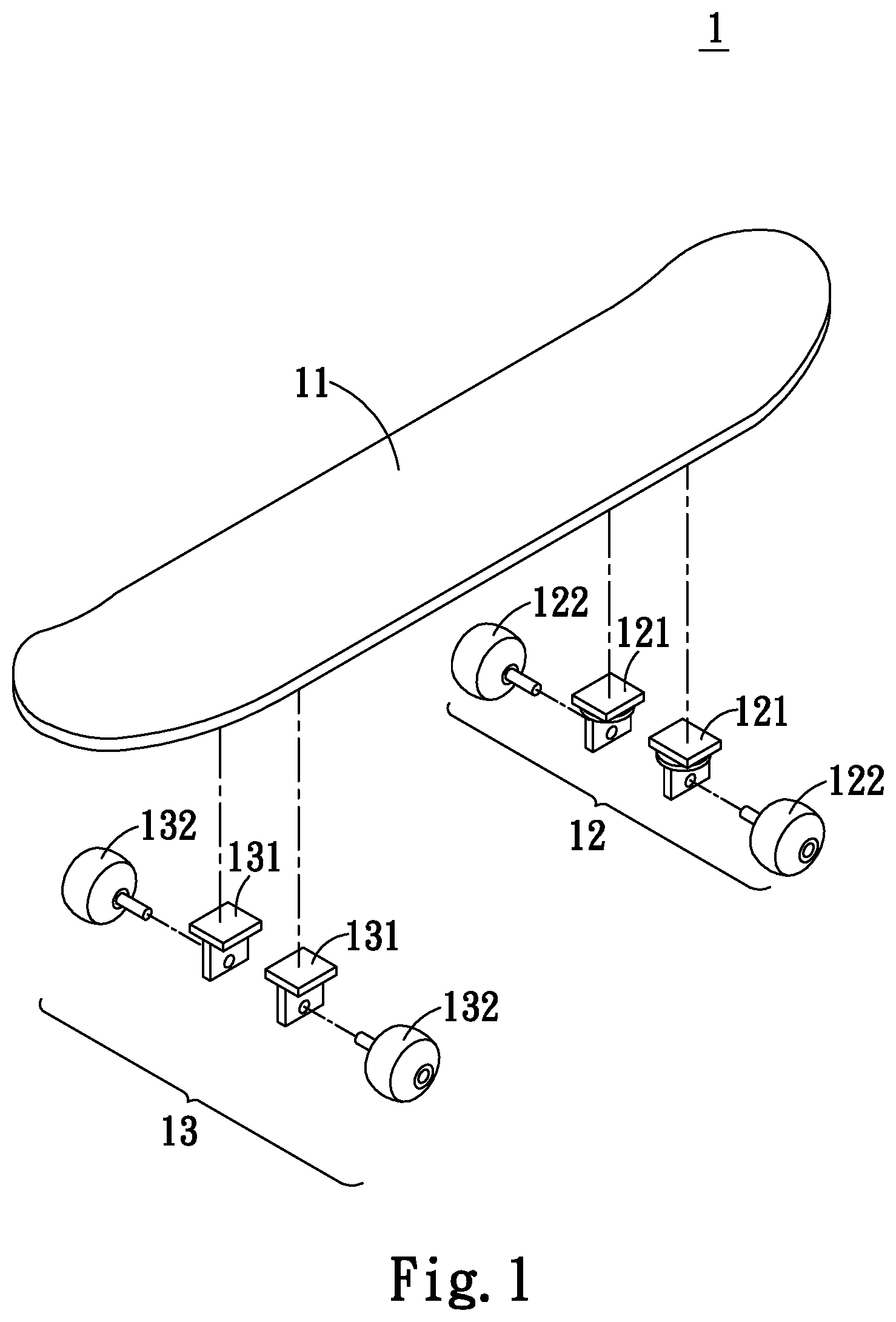 Patent US11779829 — Skateboard — Figure 1