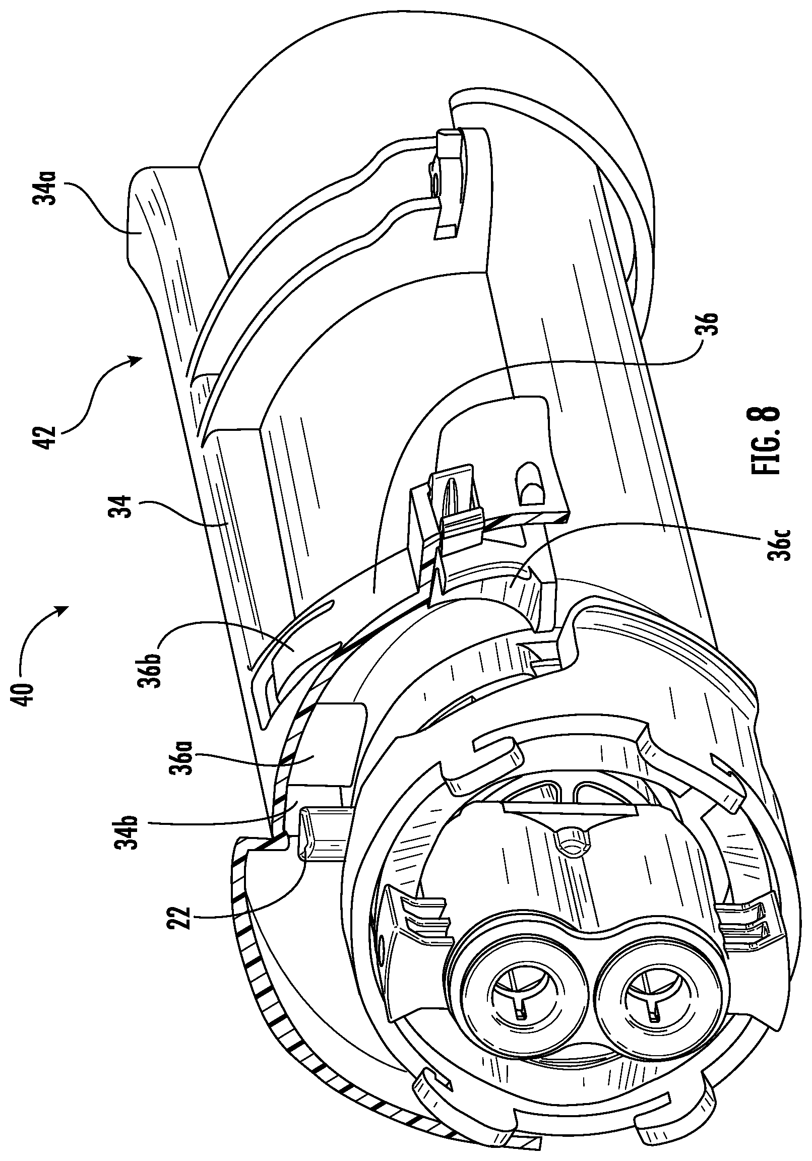 Patent US11779867 Figure 8 – Mechanical interlock system for a filter