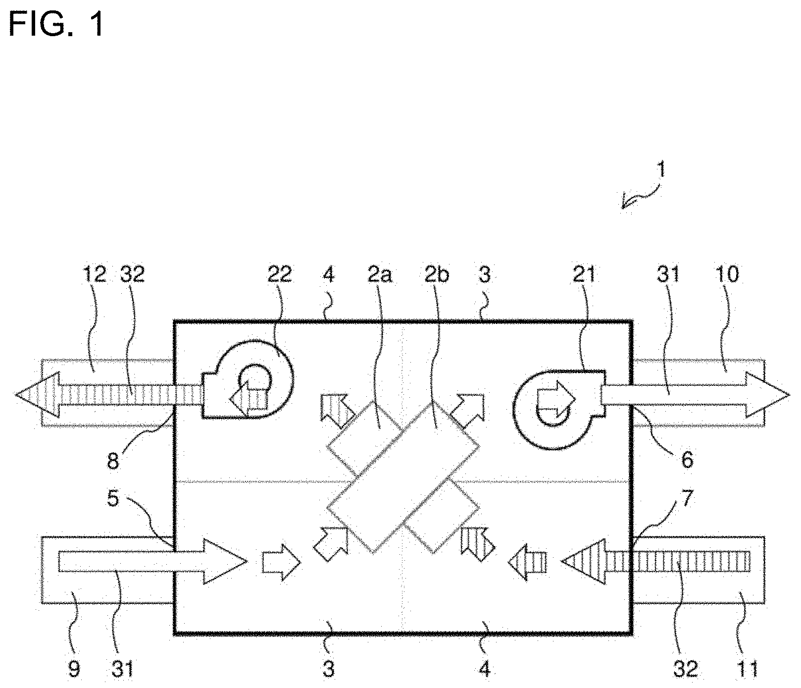 Patent US11779881 — Dehumidifying element, dehumidifying device, and a method of manufacturing dehumidifying element — Figure 1