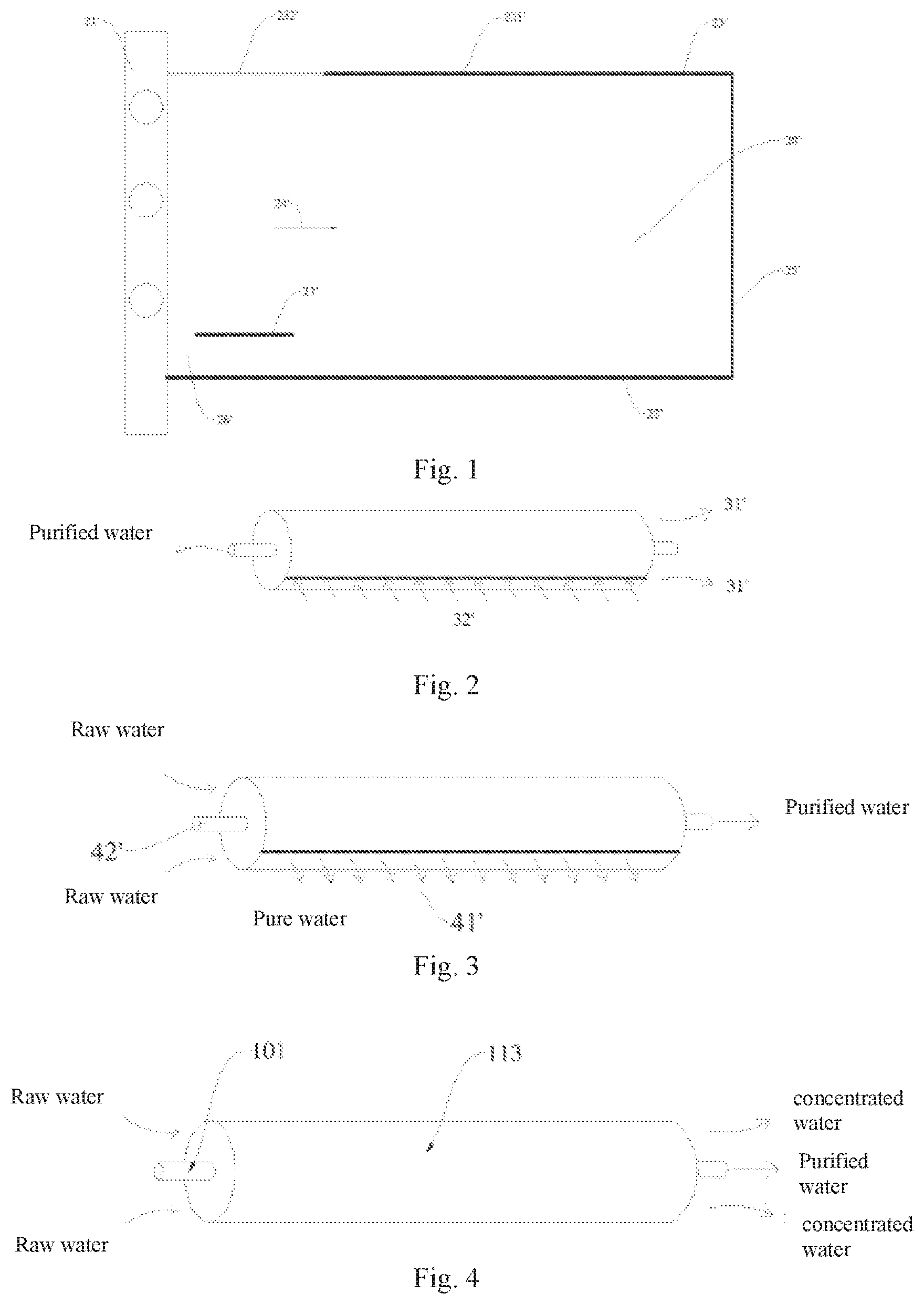 Patent US11779887 — Full-effect reverse osmosis membrane element, and water purifier having same — Figure 1