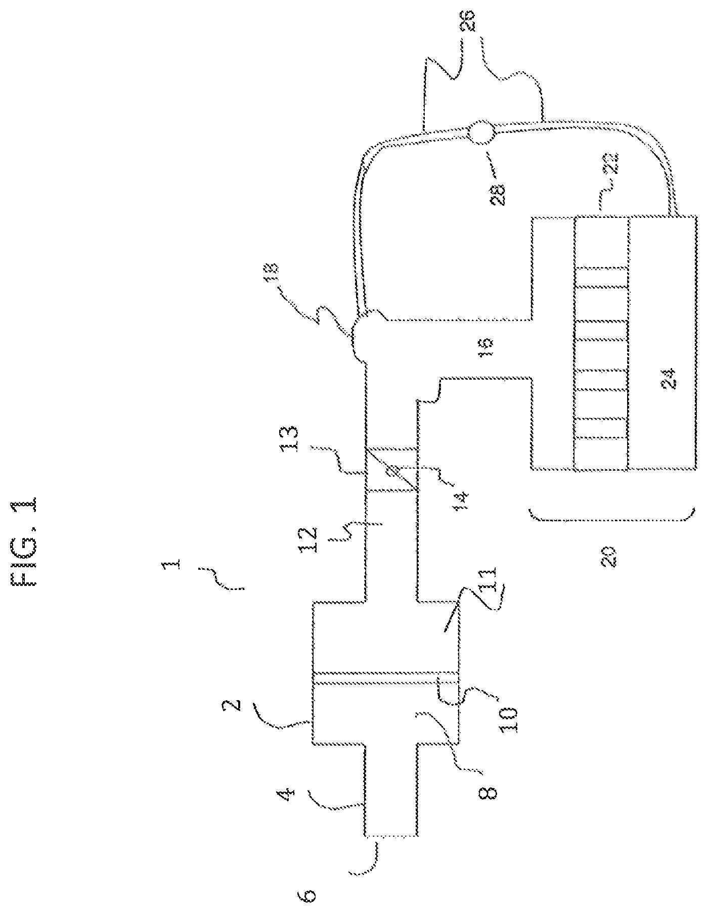 Patent US11779900 — Evaporative emission device and adsorbent — Figure 1