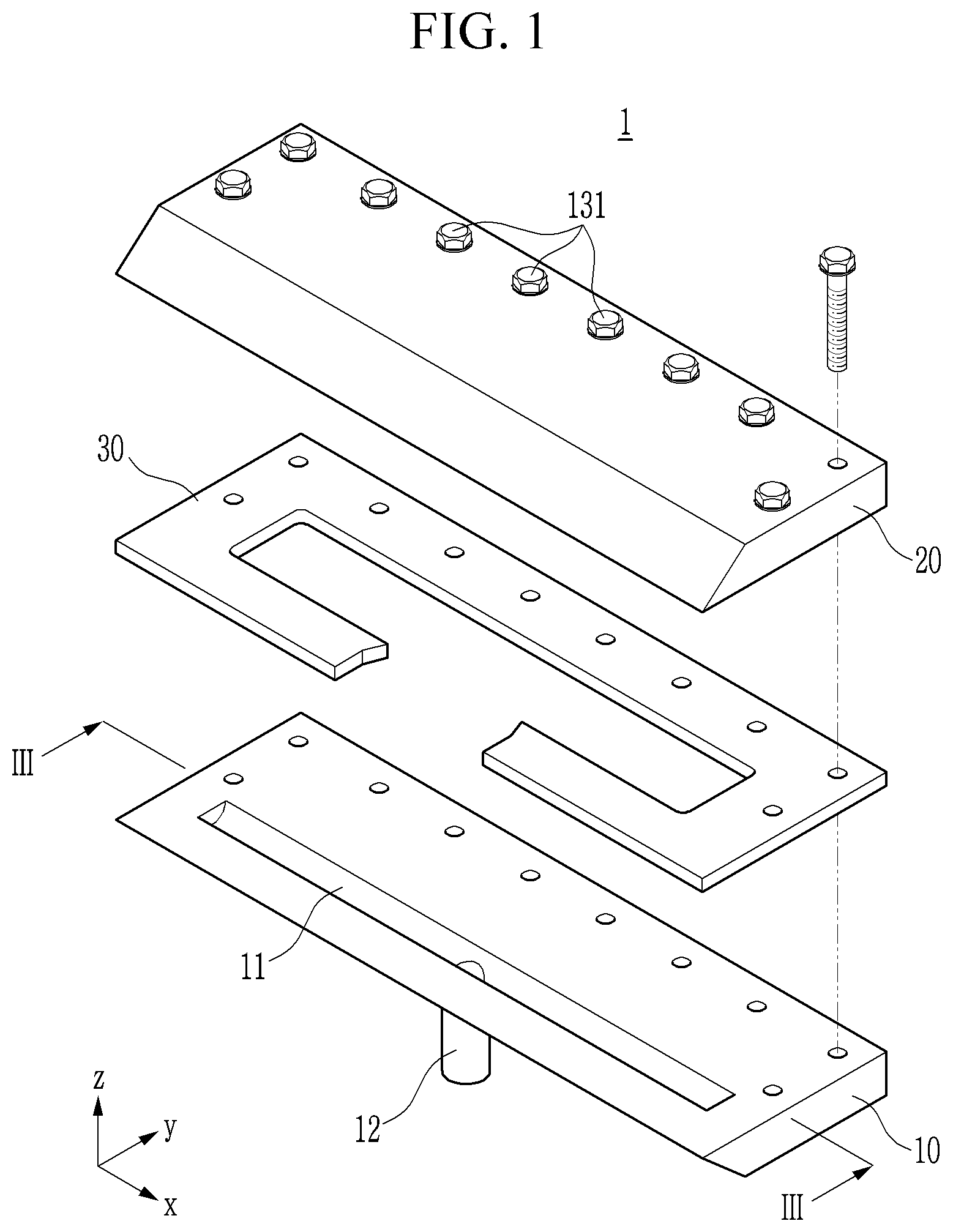 Patent US11779953 — Slot die for manufacturing rechargeable battery electrode — Figure 1