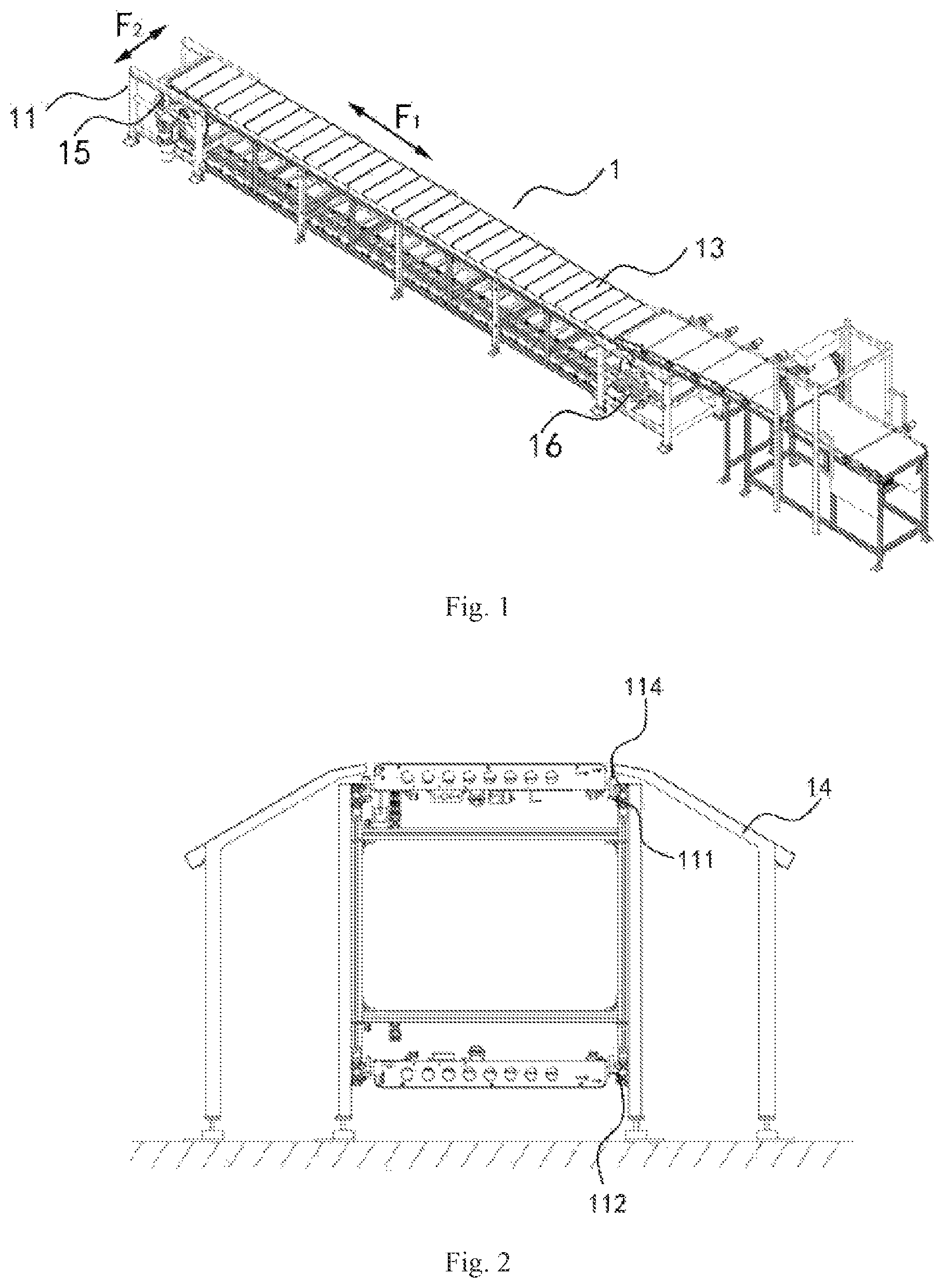 Patent US11779960 — Sorting system — Figure 1