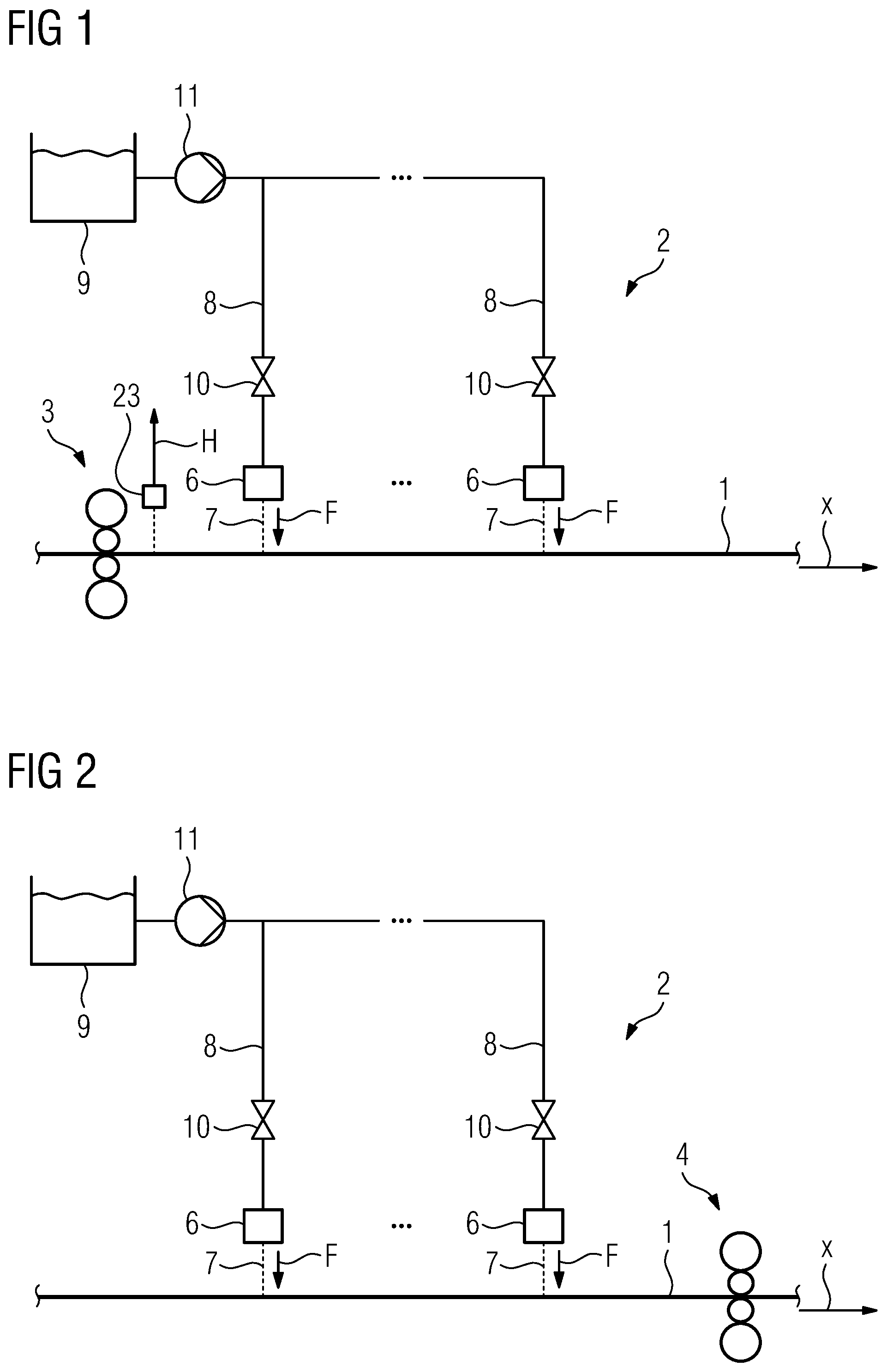 Patent US11779976 — Application devices for cooling sections, having a second connection — Figure 1