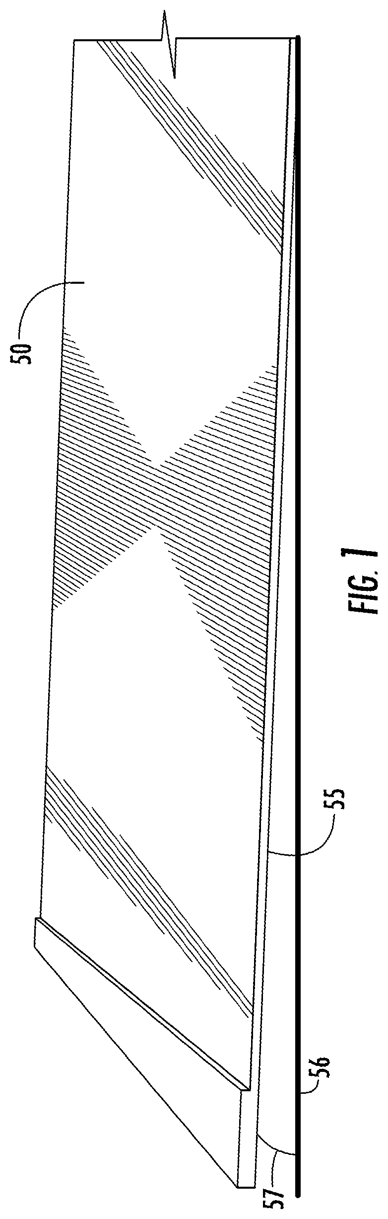 Patent US11779982 — Edge leveler with offset rollers — Figure 1