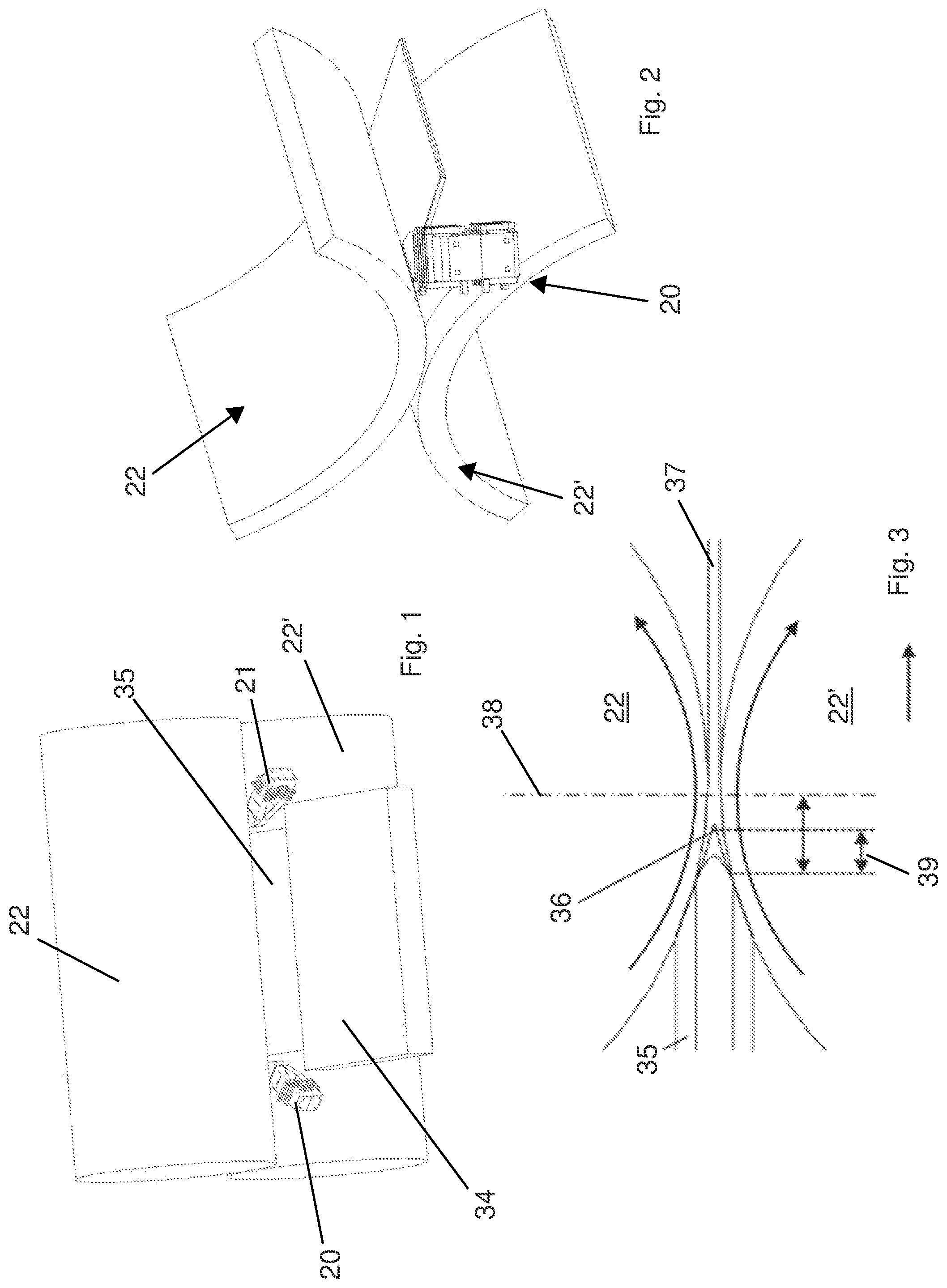 Patent US11780002 — Electromagnetic device for laterally containing liquid metal in a casting of metal products — Figure 1