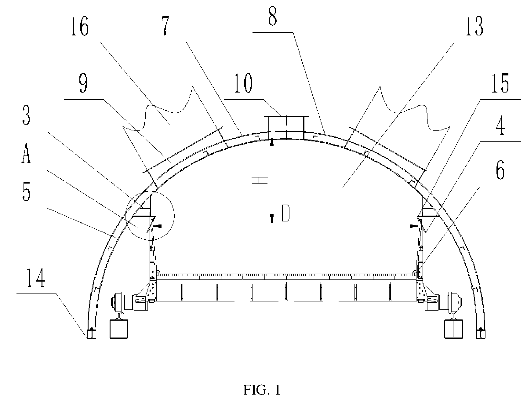 Patent US11780004 — Trolley sealing device for flue gas circulation system of sintering machine — Figure 1