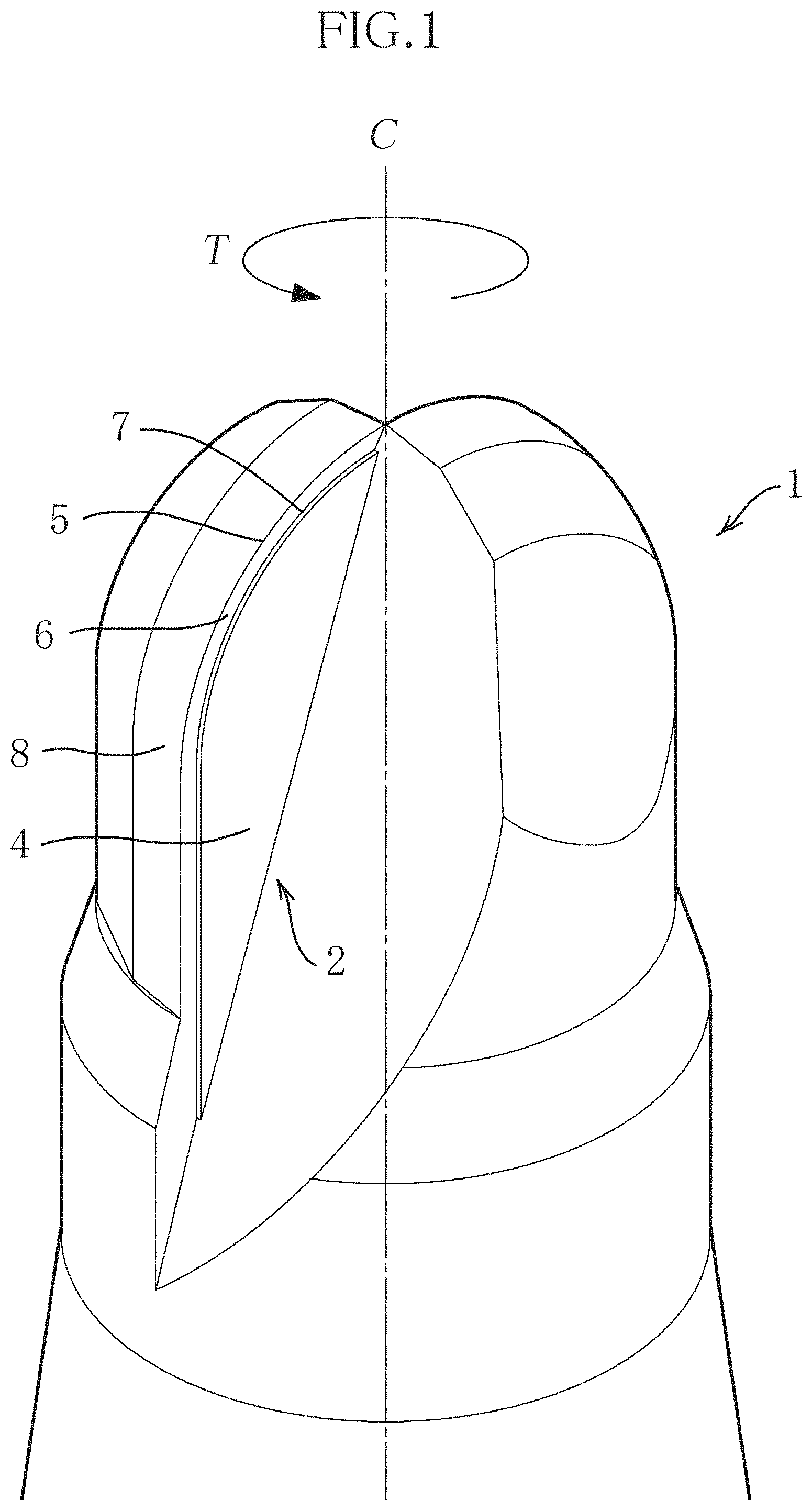 Patent US11780018 — Rotary cutting tool — Figure 1