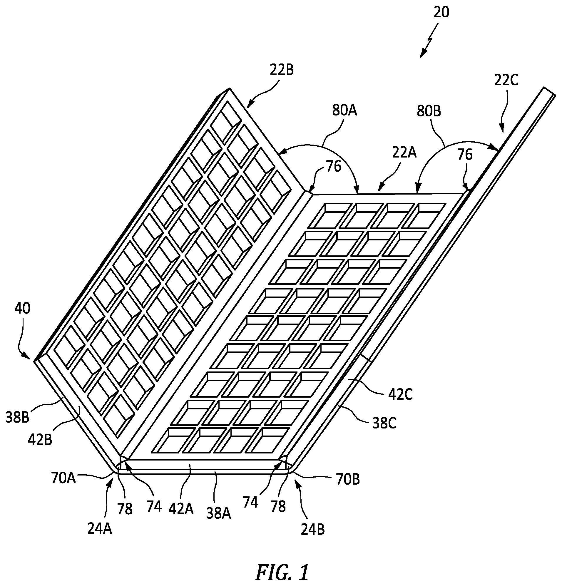 Patent US11780021 — Component with structured panel(s) and methods for forming the component — Figure 1