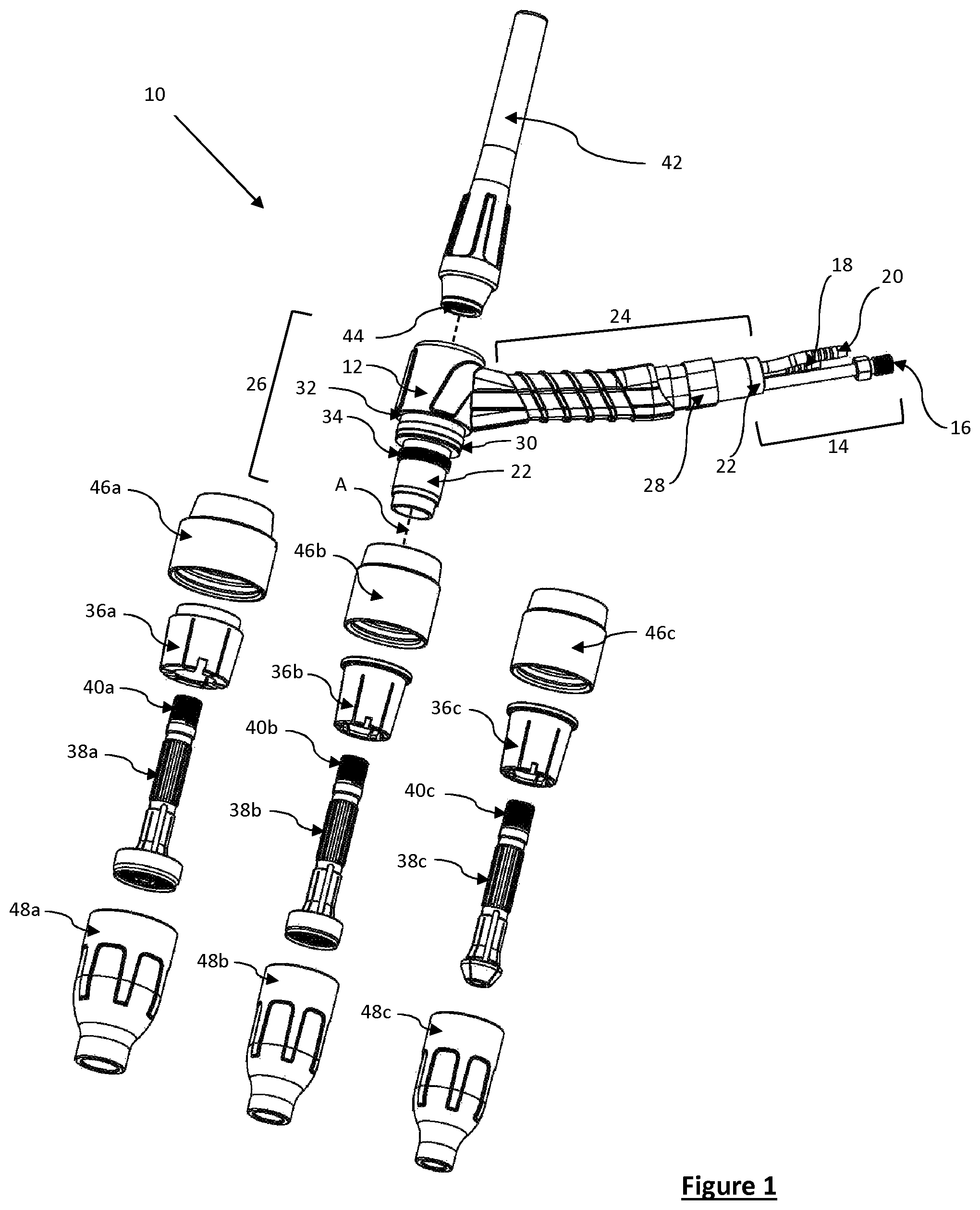 Patent US11780025 — TIG welding torch — Figure 1