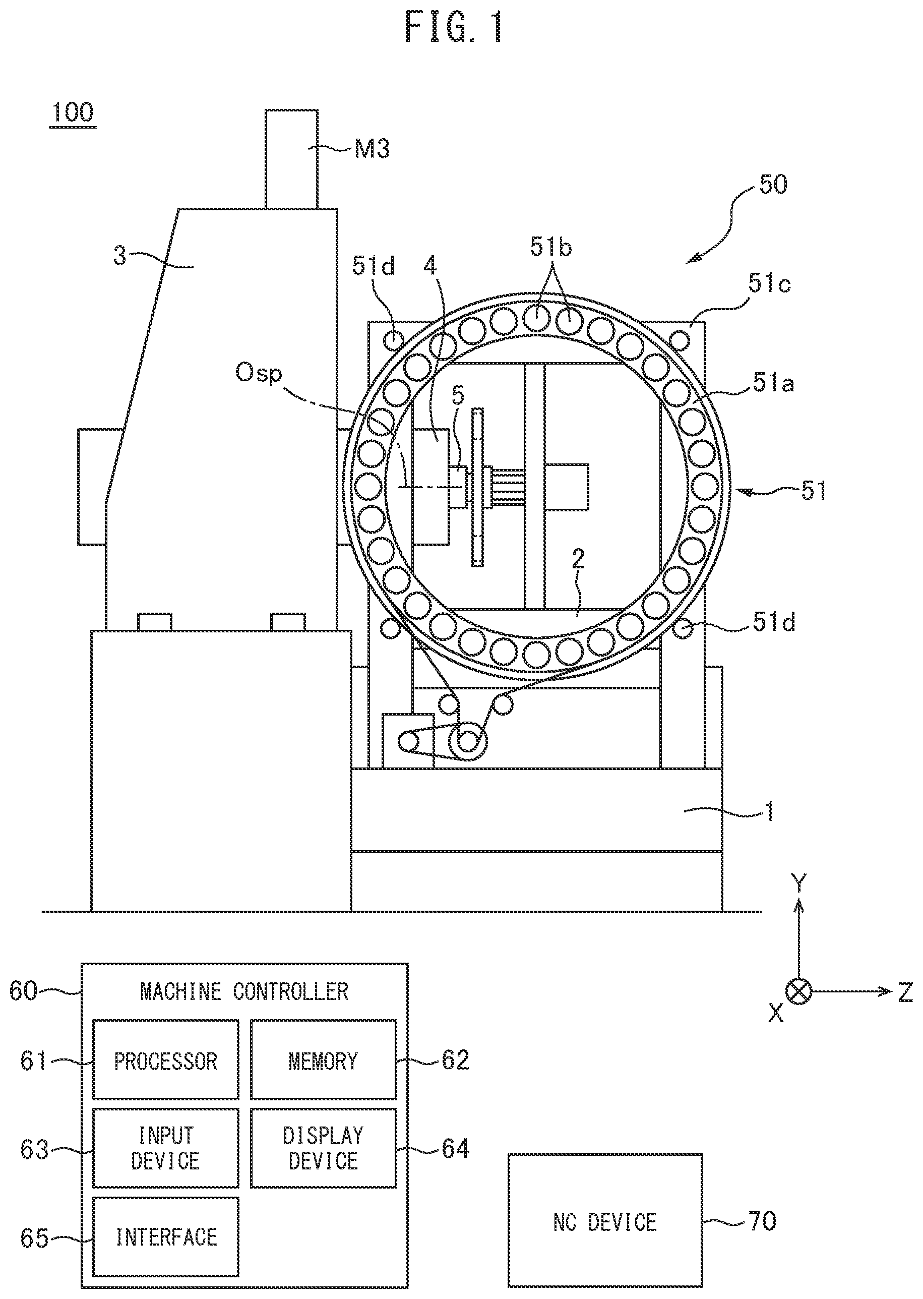Patent US11780040 — Machine tool — Figure 1