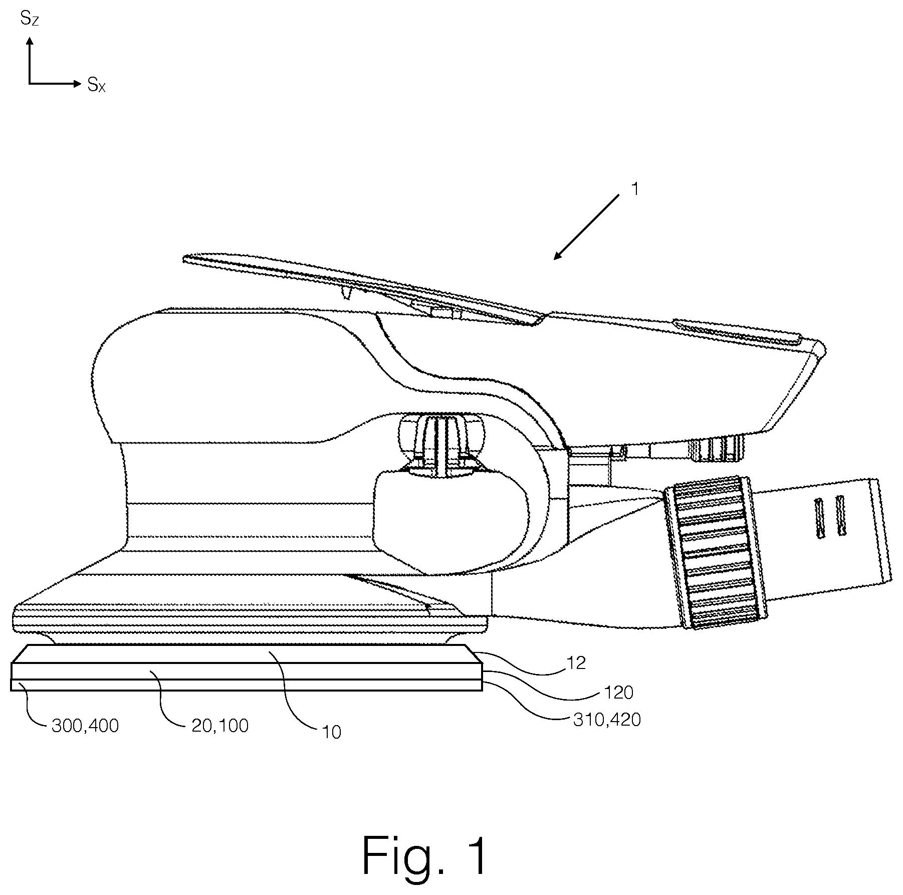 Patent US11780056 — Conduit arrangements in intermediate pad, backing pad, and abrading article for extracting abrading debris — Figure 1