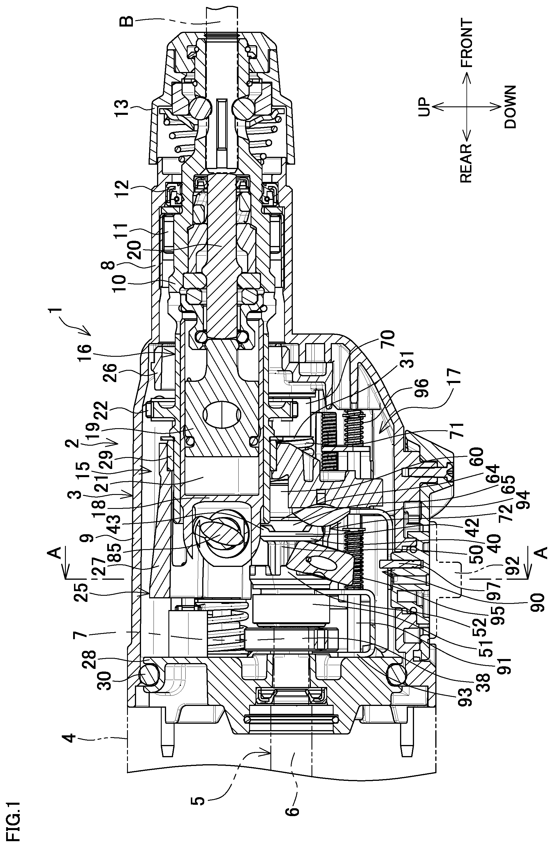 Patent US11780070 Figure 1 – Electric power tool