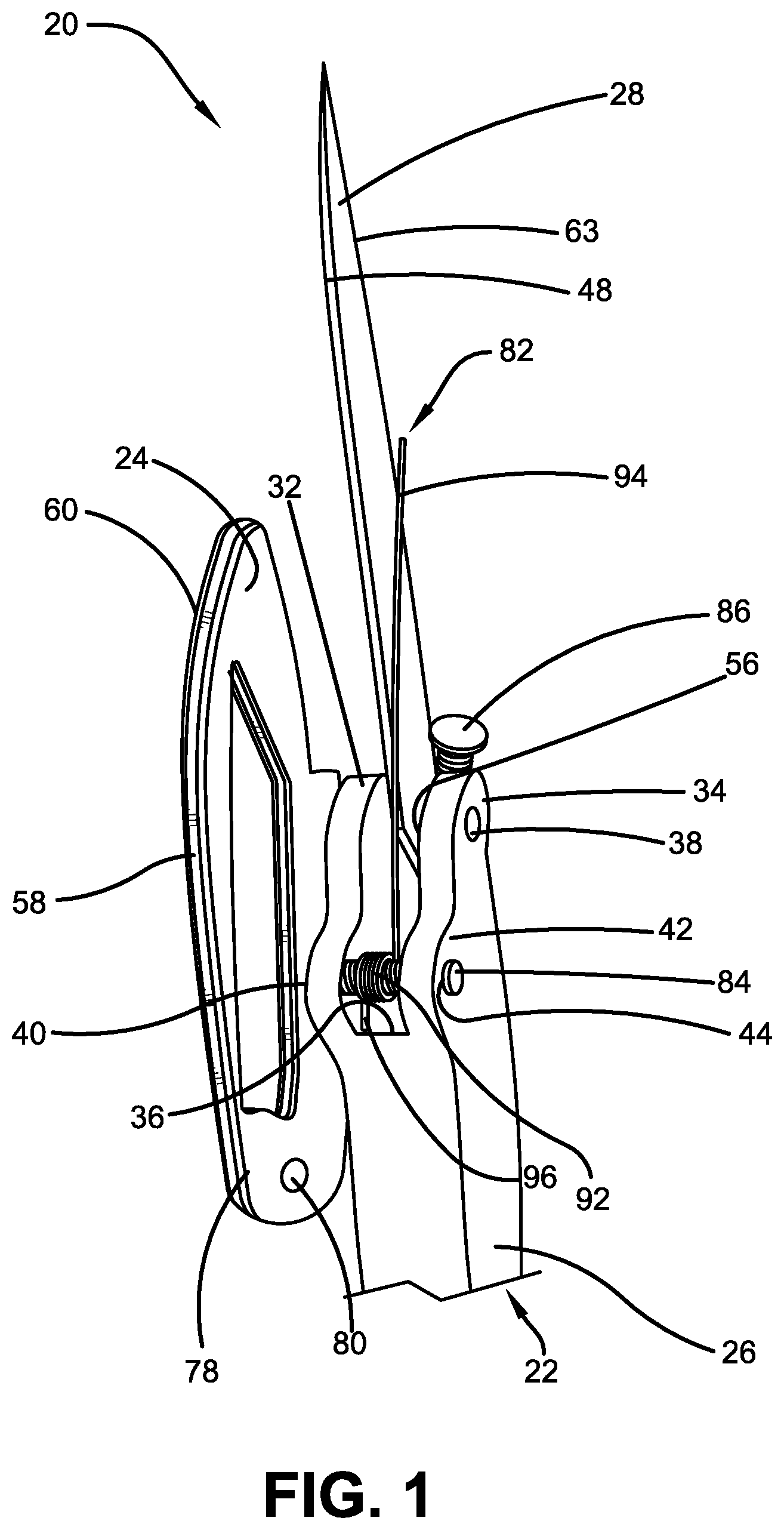 Patent US11780107 — Movable knife blade cover — Figure 1
