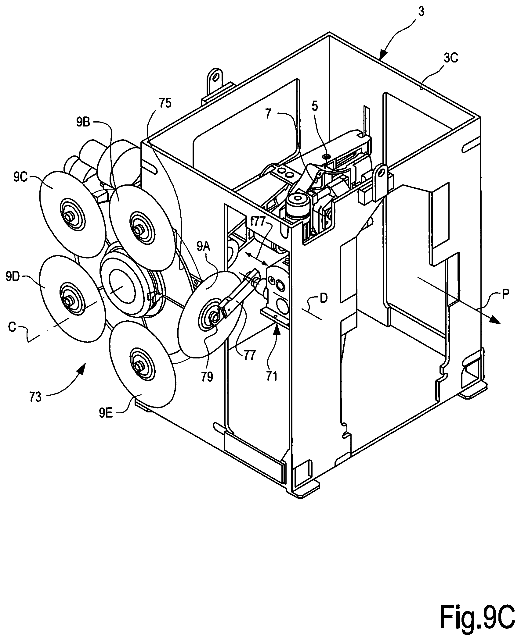 Patent US11780109 Figure 9 – Method and machine for cutting logs of wound web material