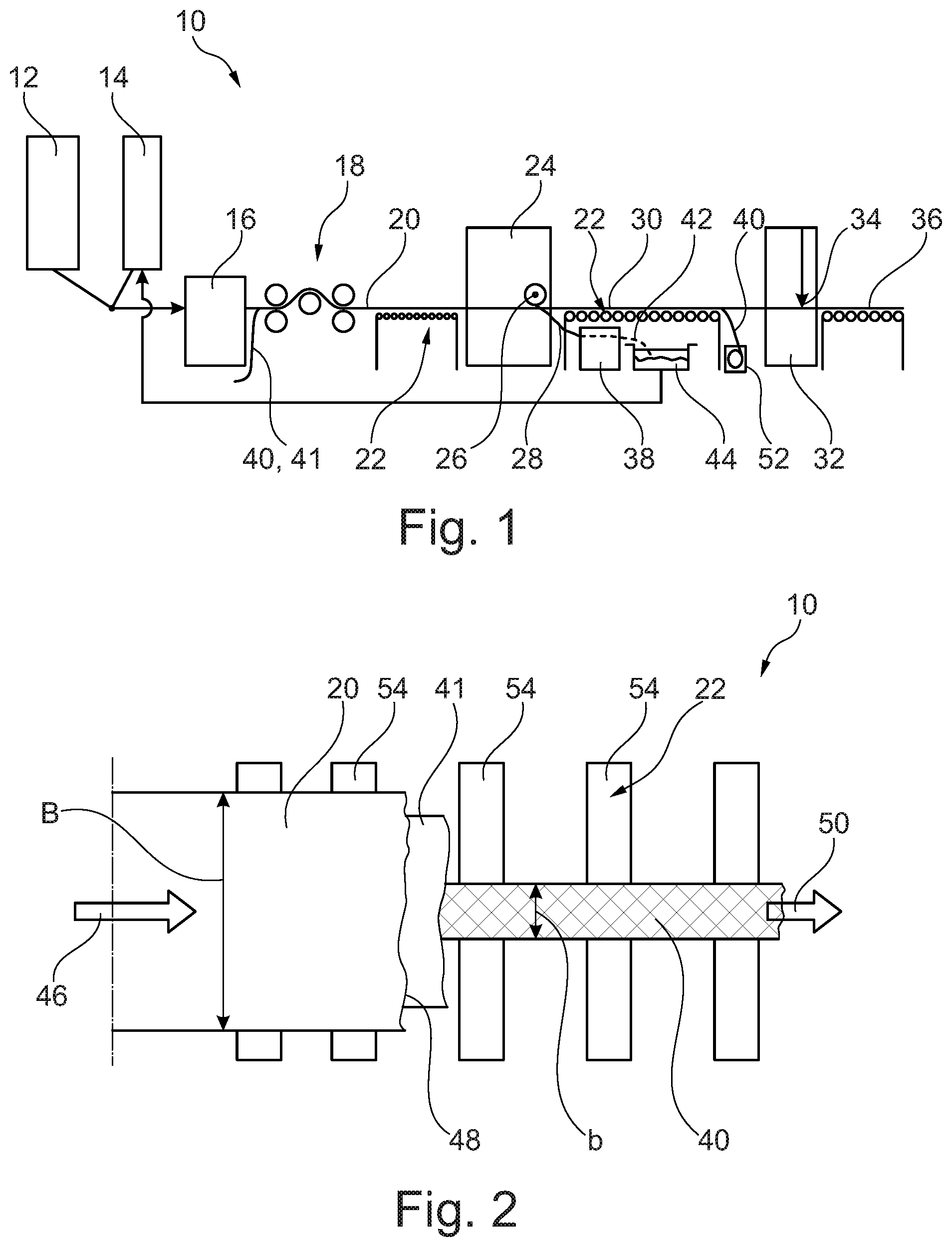 Patent US11780126 — Method for easy start-up of a production line for manufacturing extruded plates — Figure 1