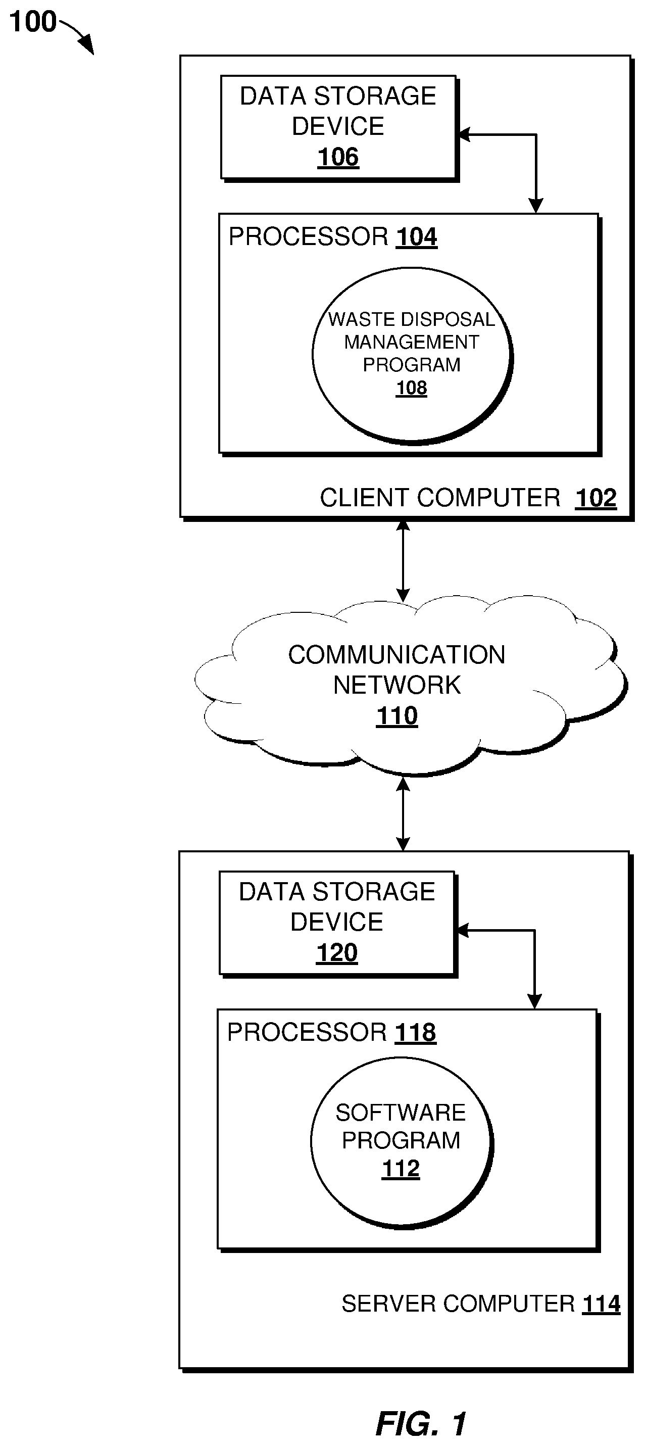Patent US11780171 — Artificial intelligence-based 3D printing for waste disposal management — Figure 1