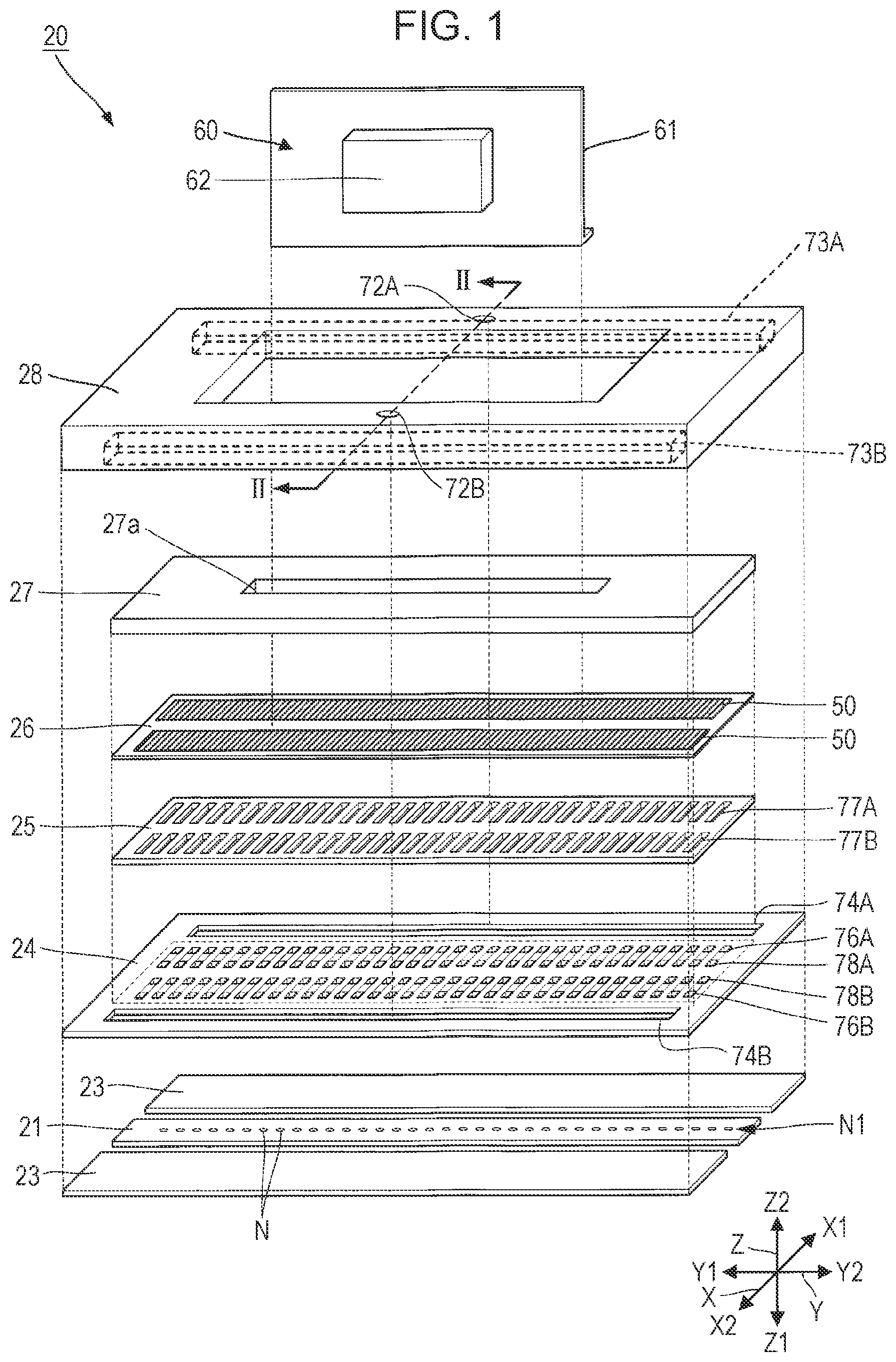 Patent US11780225 — Liquid discharging head and liquid discharging apparatus — Figure 1