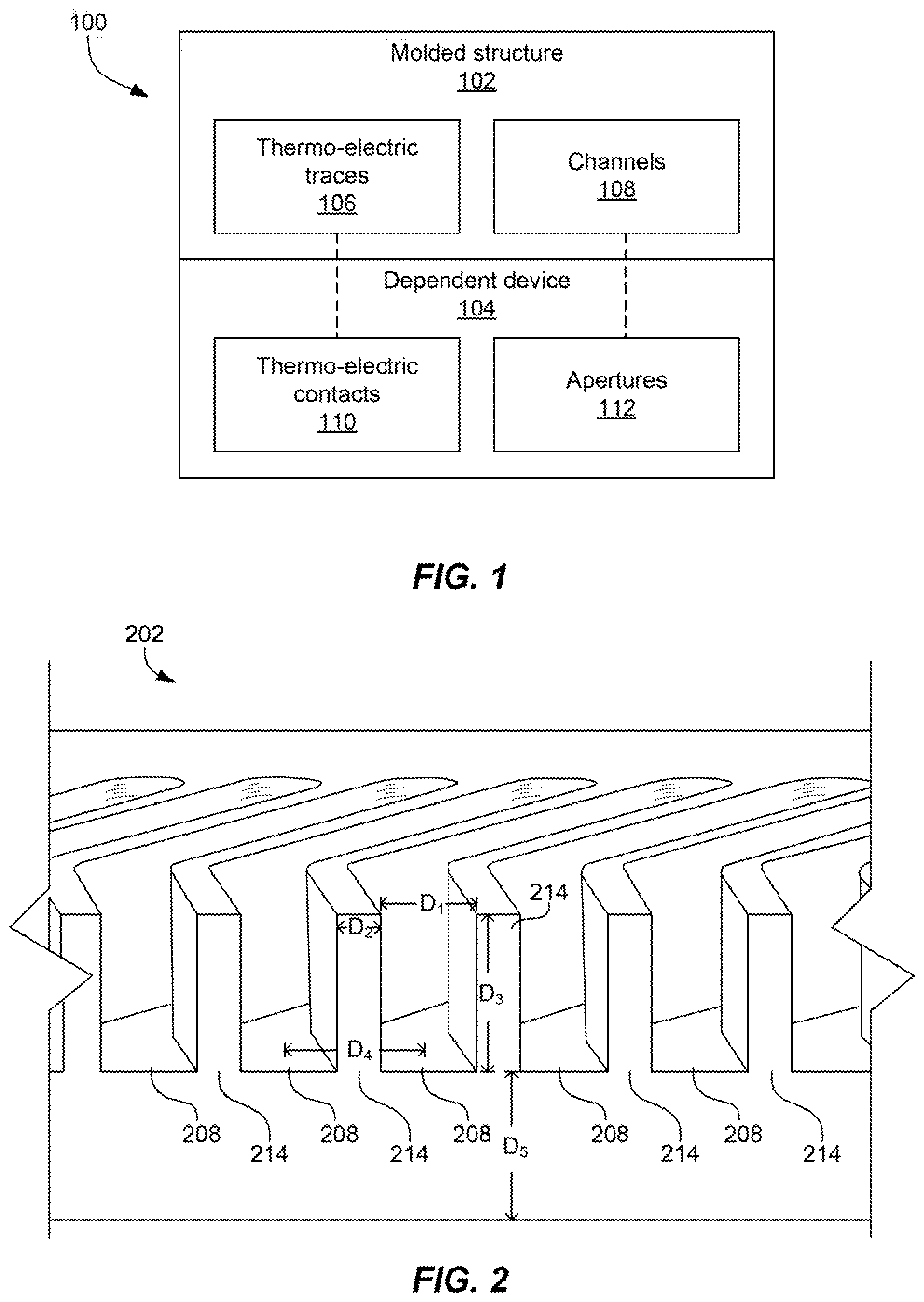 Patent US11780227 — Molded structures with channels — Figure 1