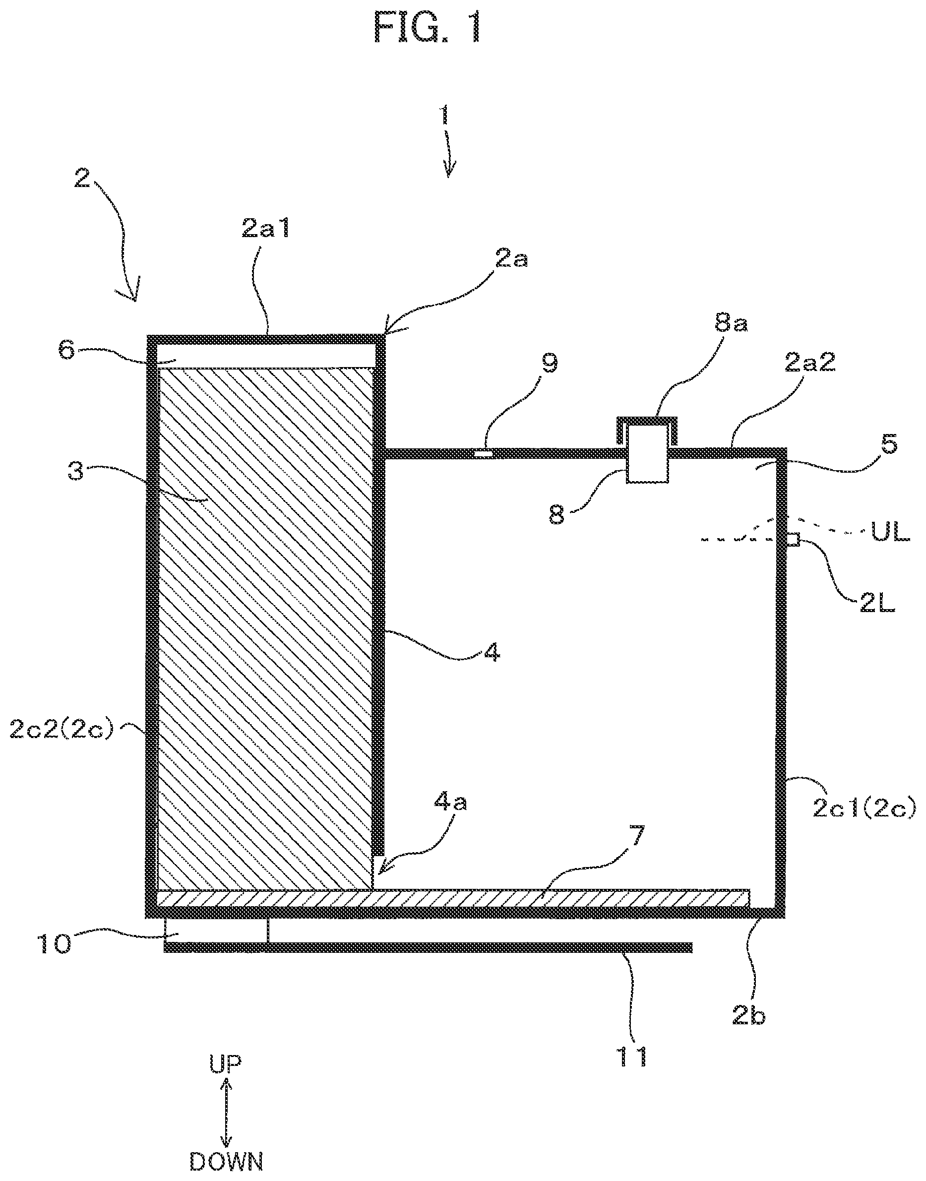 Patent US11780235 — Replenishable liquid storage tank including backpressure application member, and image-forming apparatus provided with the same — Figure 1