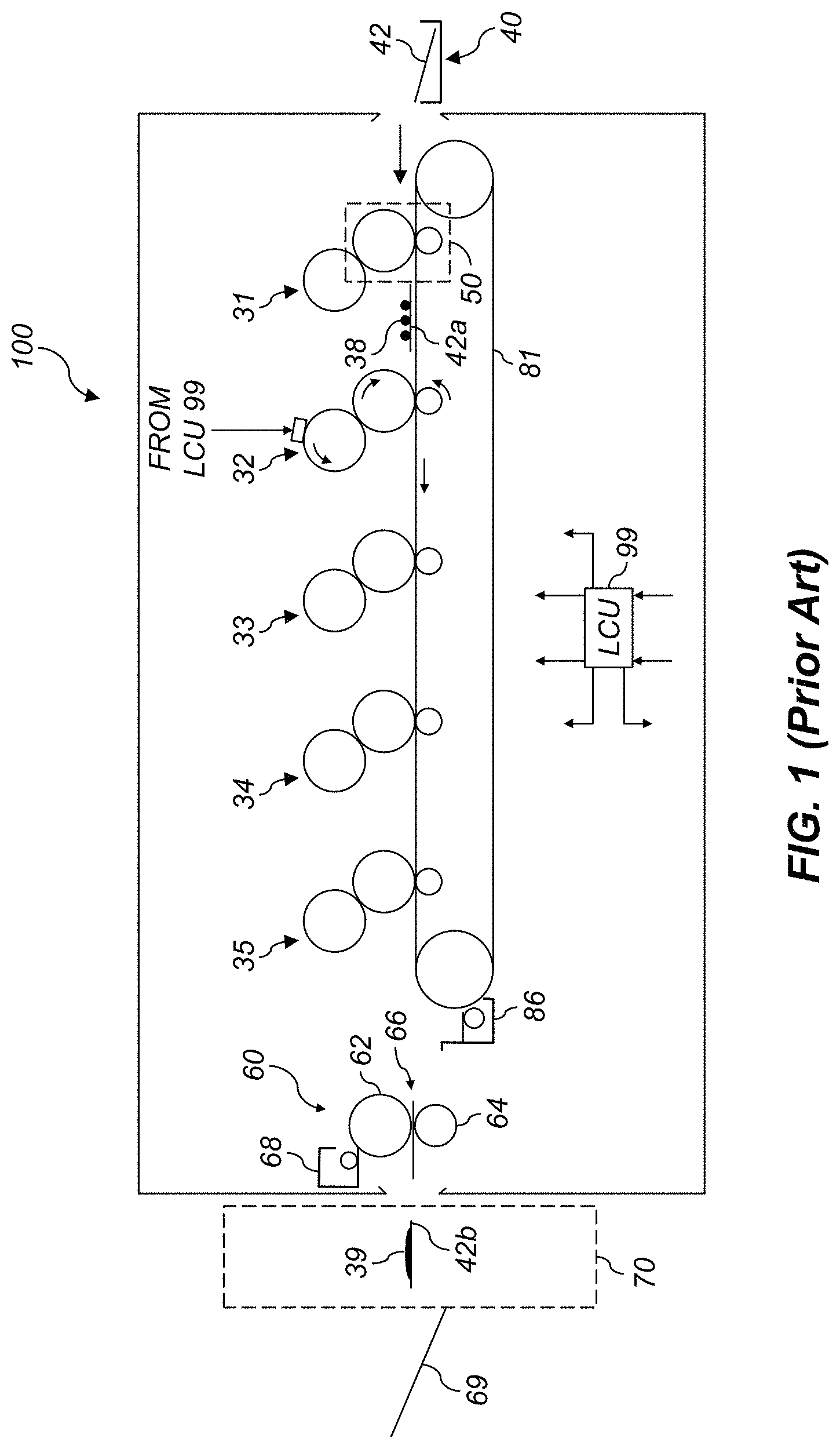 Patent US11780248 — Printing system with universal media border detection — Figure 1