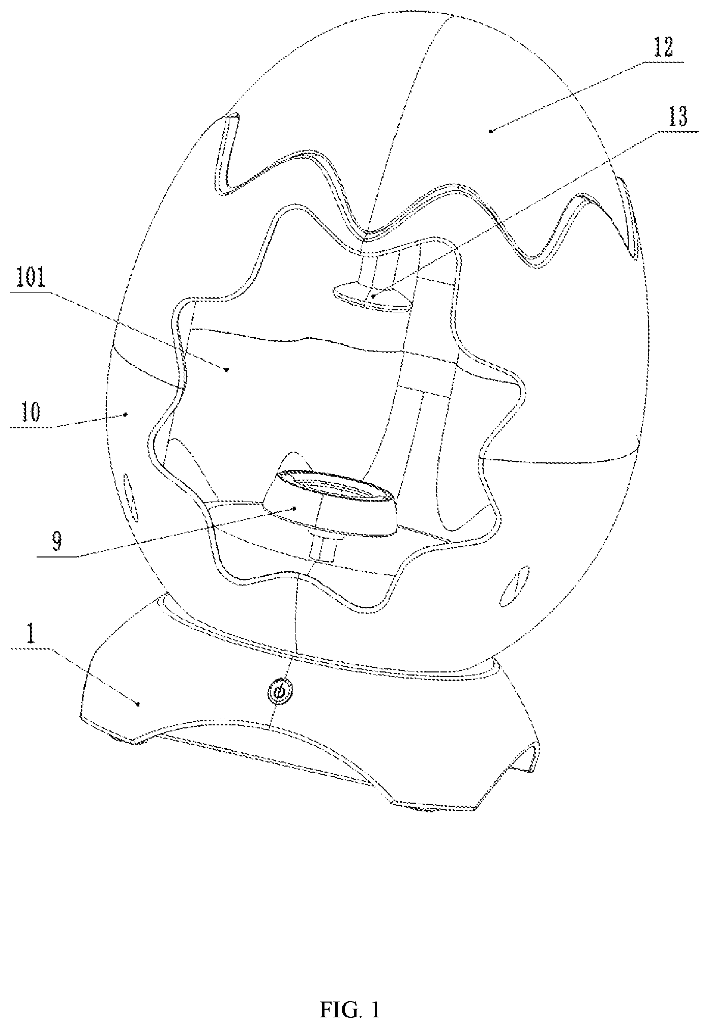 Patent US11780261 — Egg-drawing toy with adjustable support — Figure 1