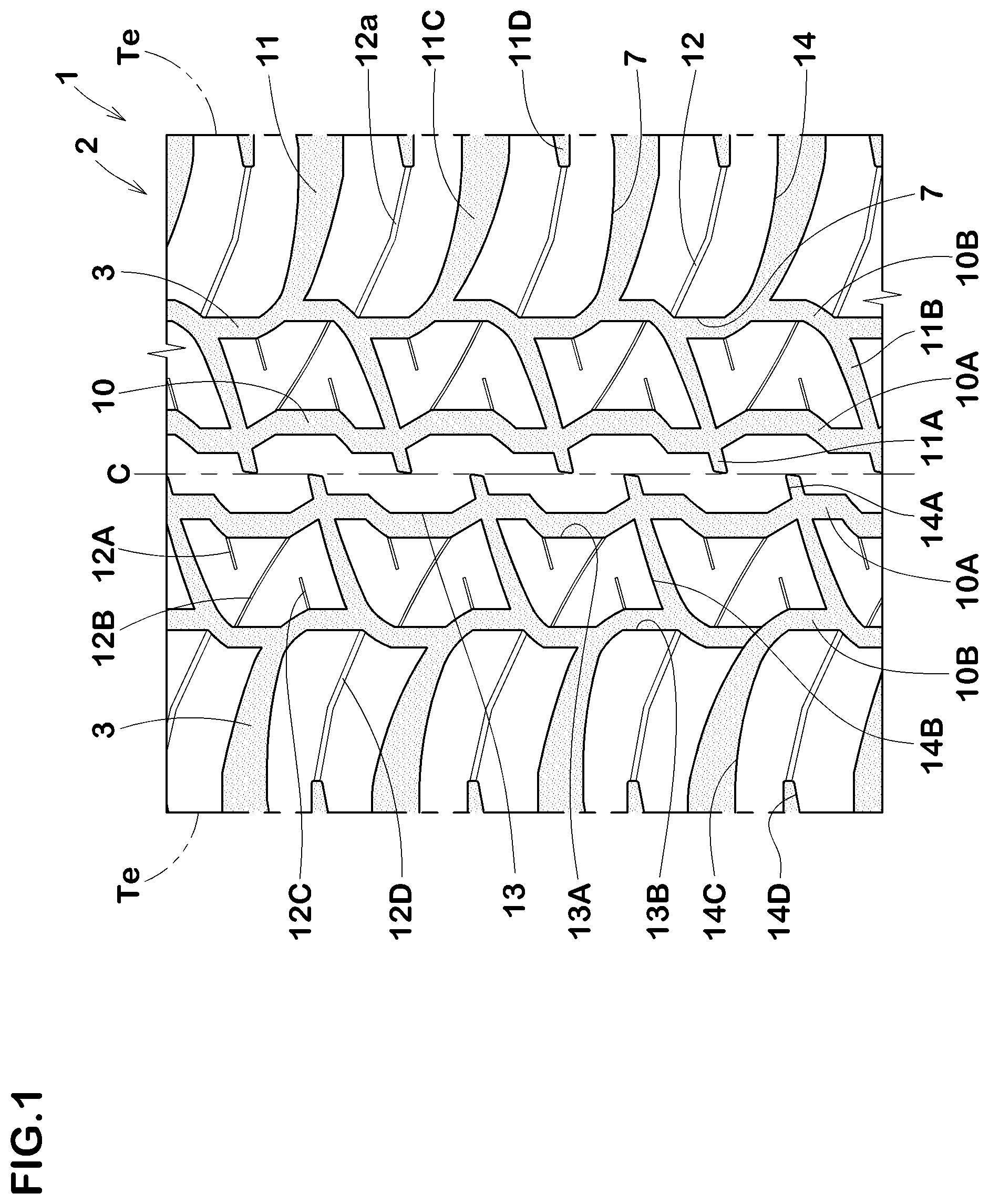 Patent US11780272 Figure 1 – Tire