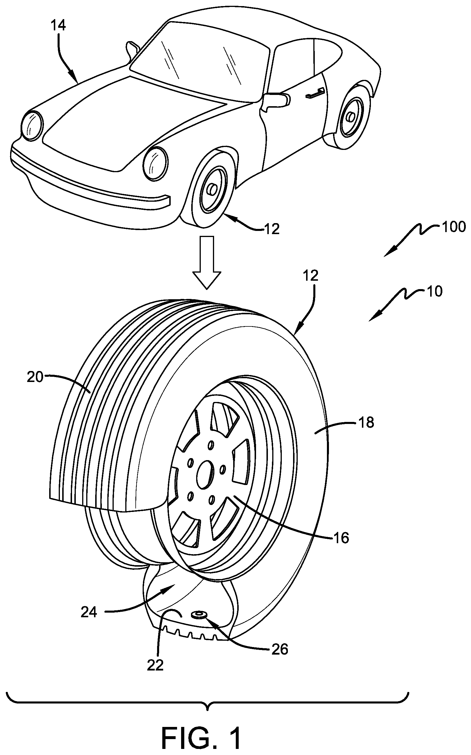 Patent US11780273 — Method for extracting changes in tire characteristics — Figure 1