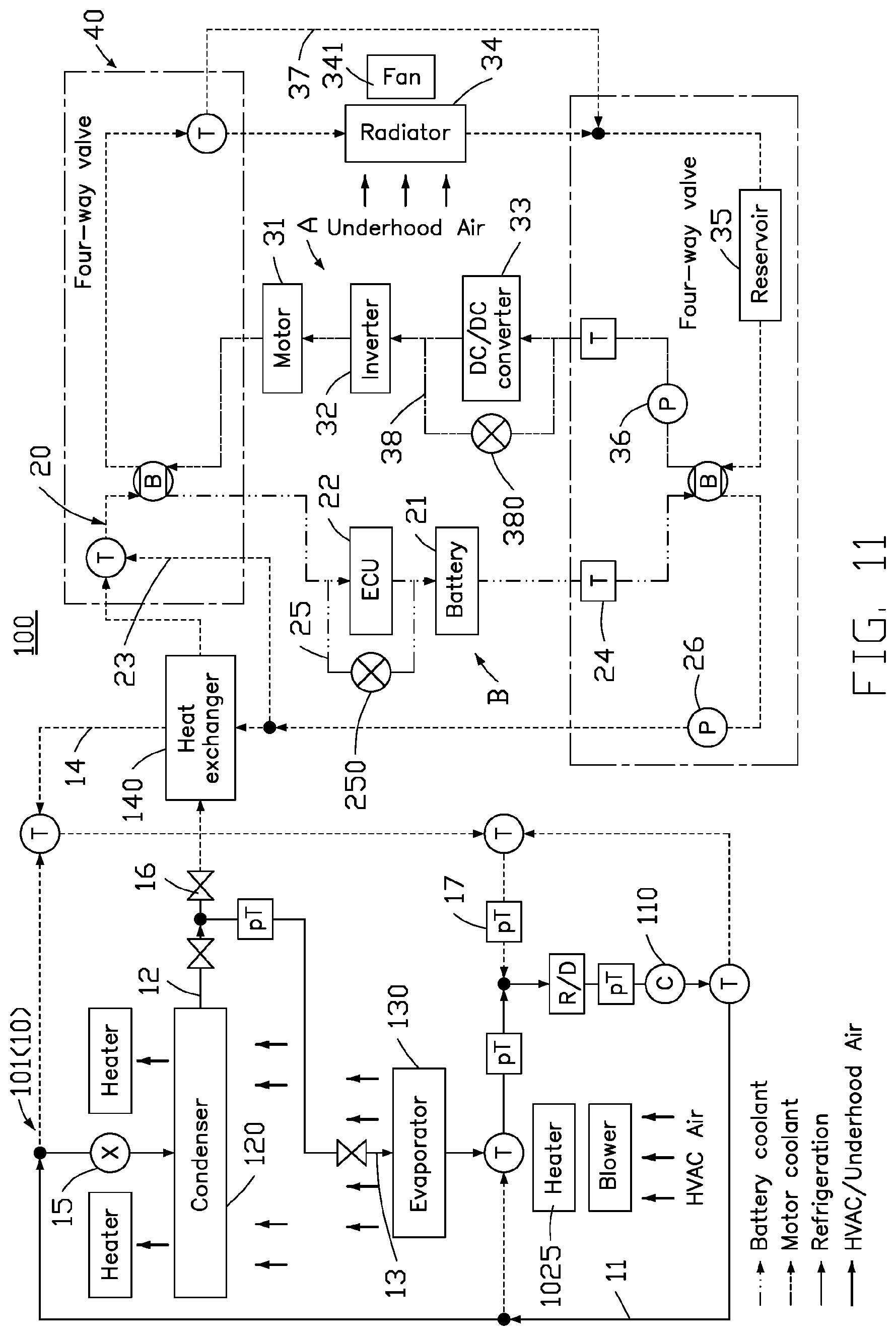 Patent US11780287 Figure 9 – Thermal management system and electric vehicle having the same