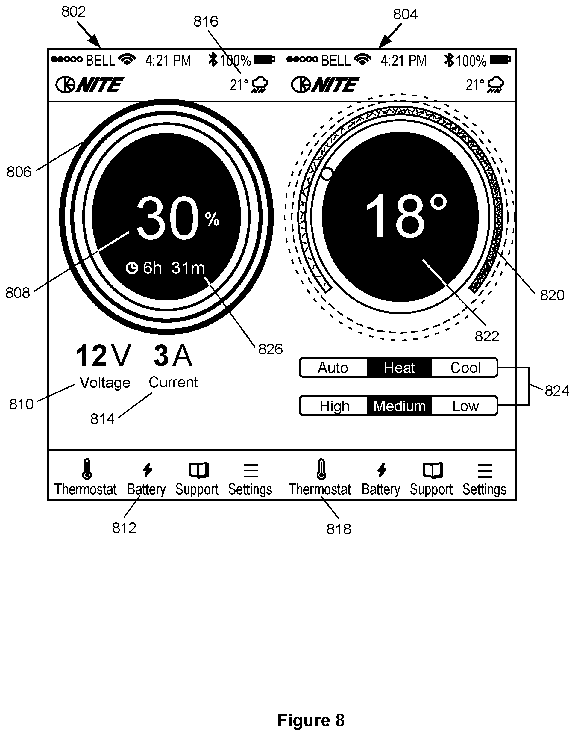 Patent US11780292 Figure 10 – Graphical user interfaces for remotely managing climate control systems of a fleet of vehicles
