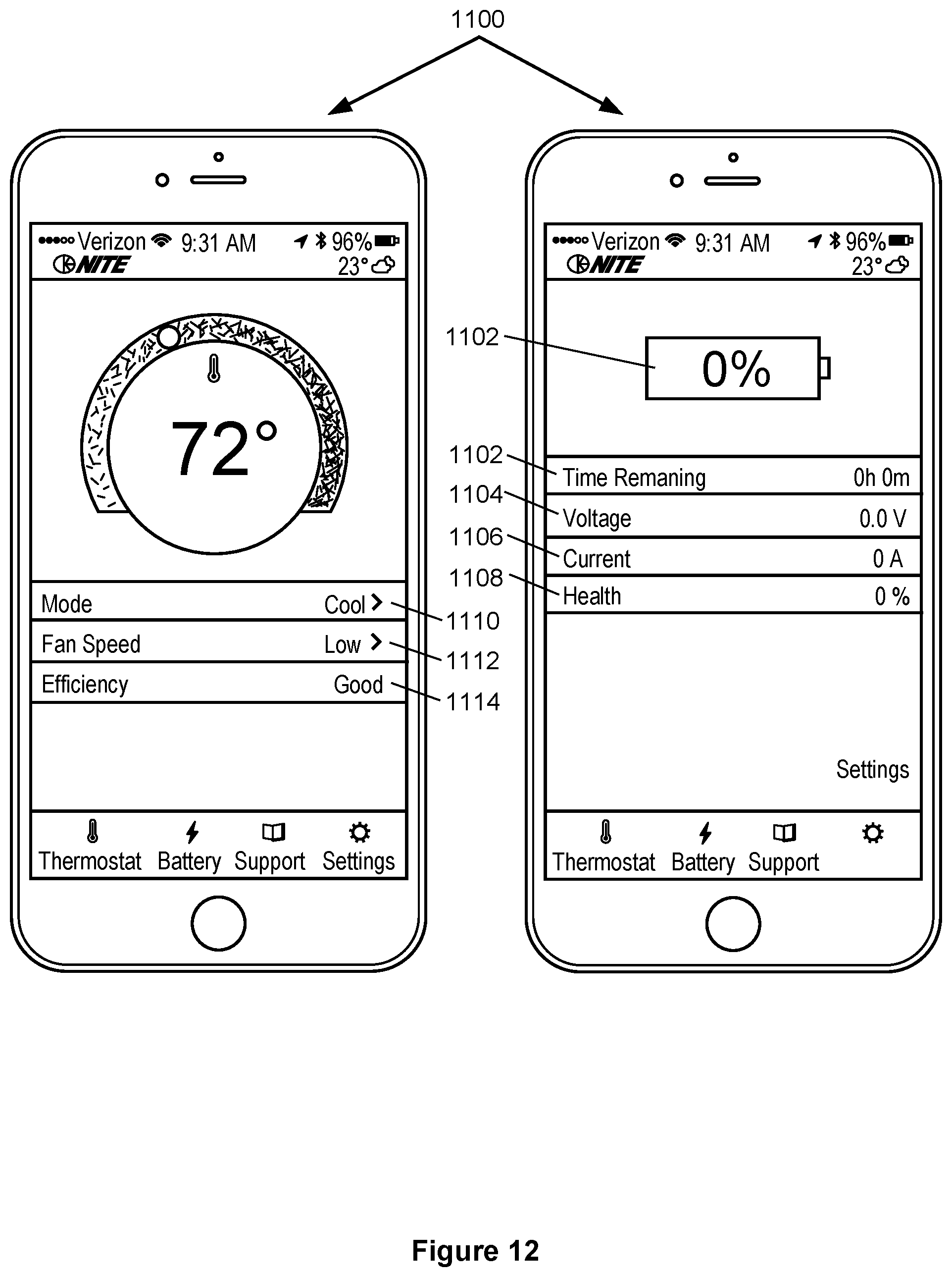 Patent US11780292 Figure 14 – Graphical user interfaces for remotely managing climate control systems of a fleet of vehicles