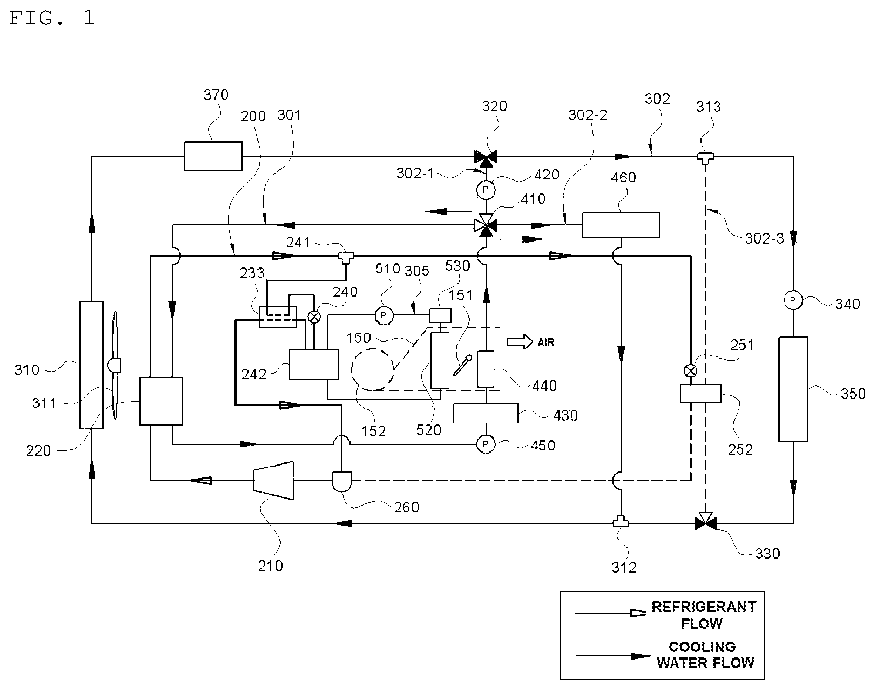 Patent US11780297 — Heat management system — Figure 1