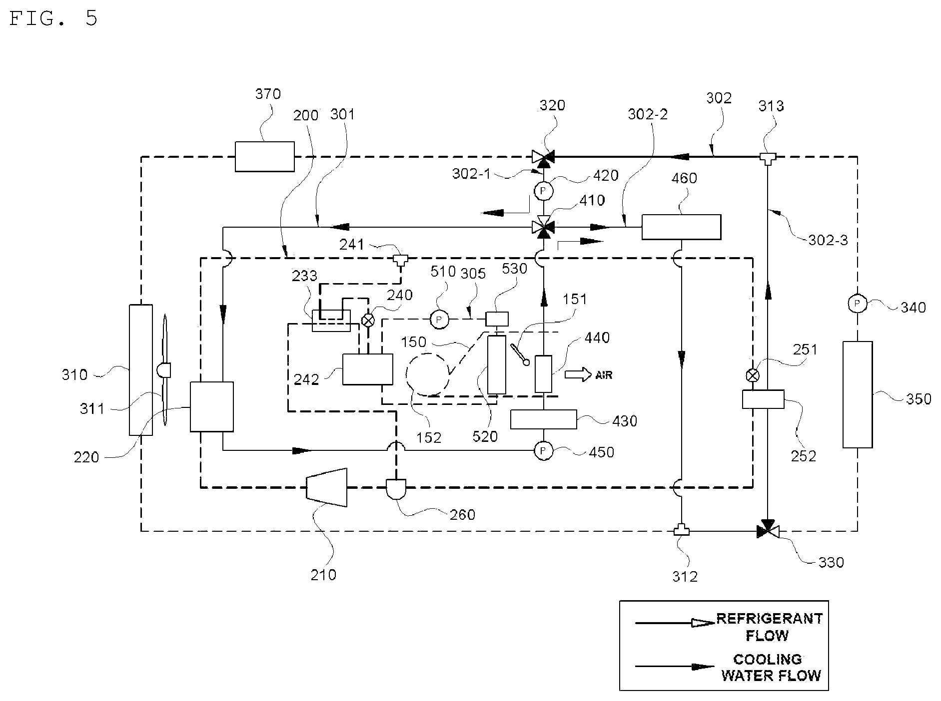 Patent US11780297 Figure 5 – Heat management system