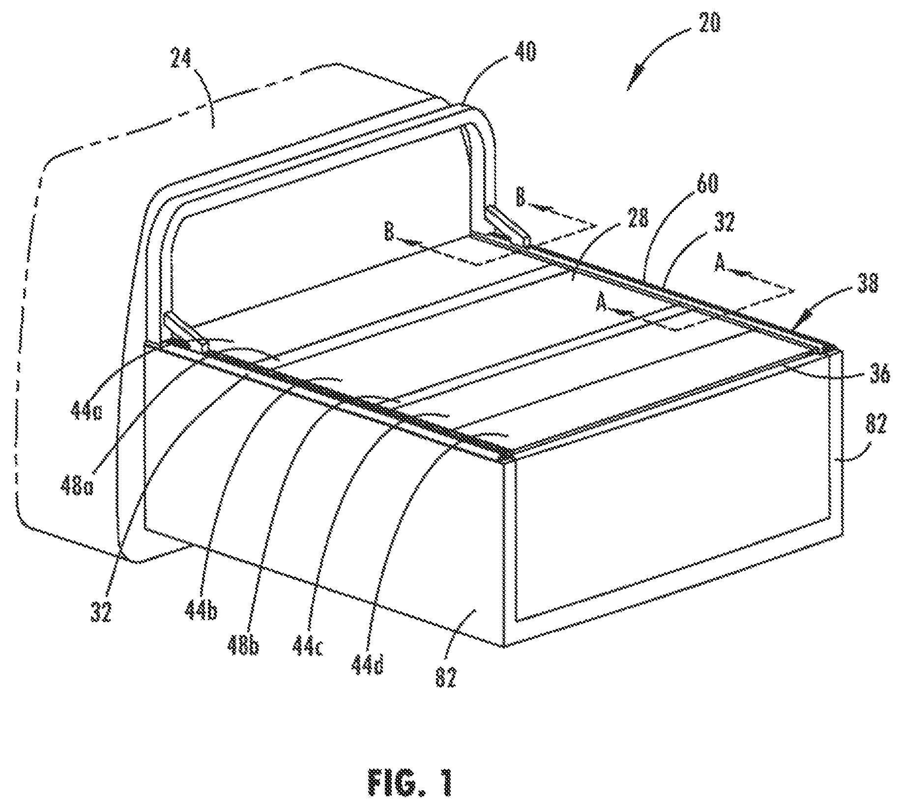 Patent US11780305 — Tonneau system for use with a pickup truck — Figure 1