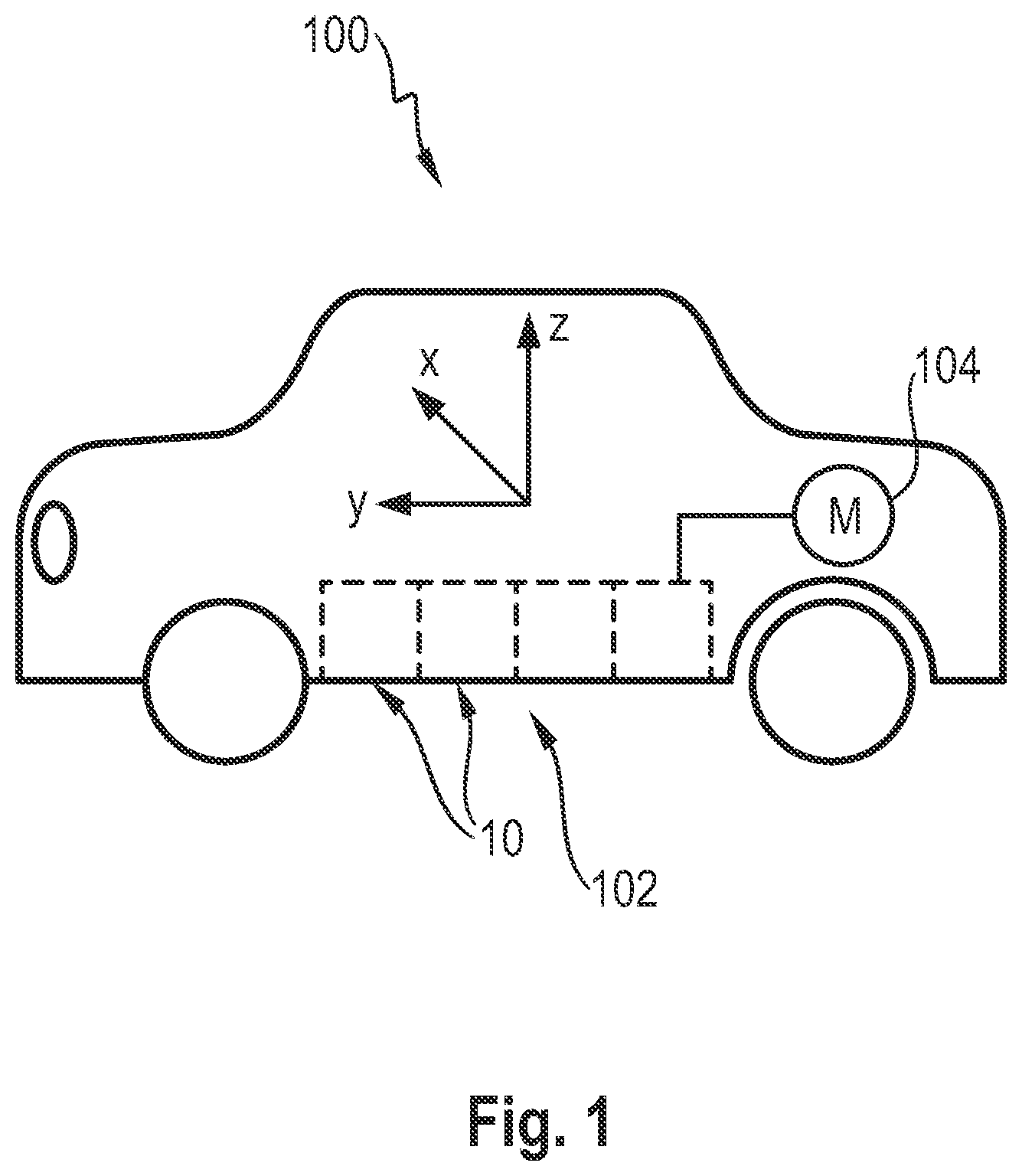 Patent US11780310 — Motor vehicle comprising a traction battery module — Figure 1