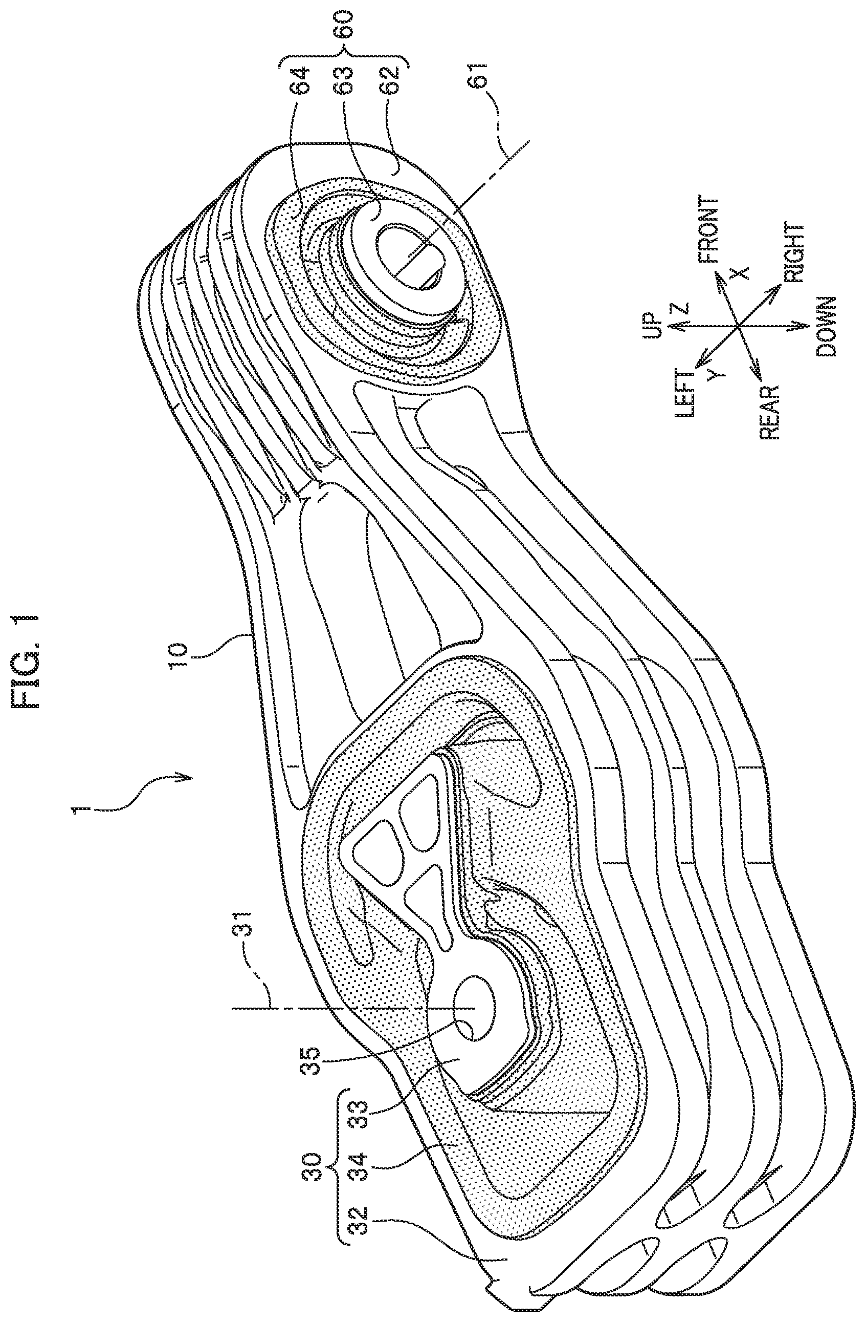 Patent US11780311 — Torque rod — Figure 1