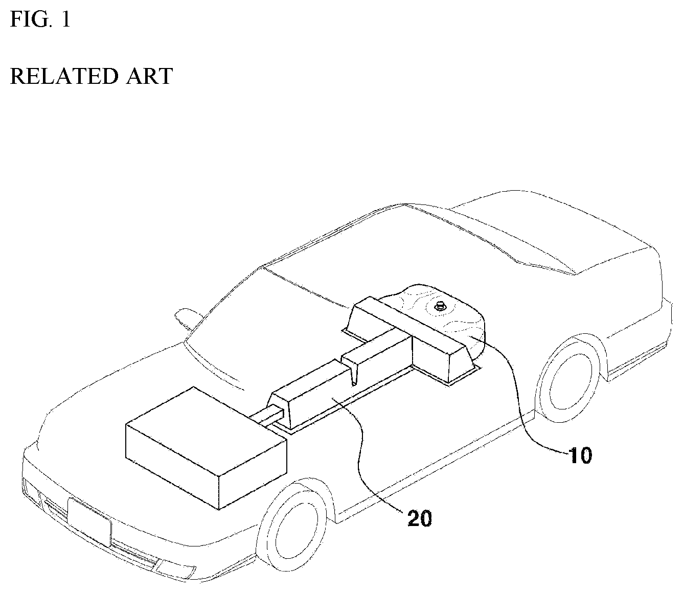 Patent US11780314 — Hybrid vehicle having improved arrangement structure — Figure 1