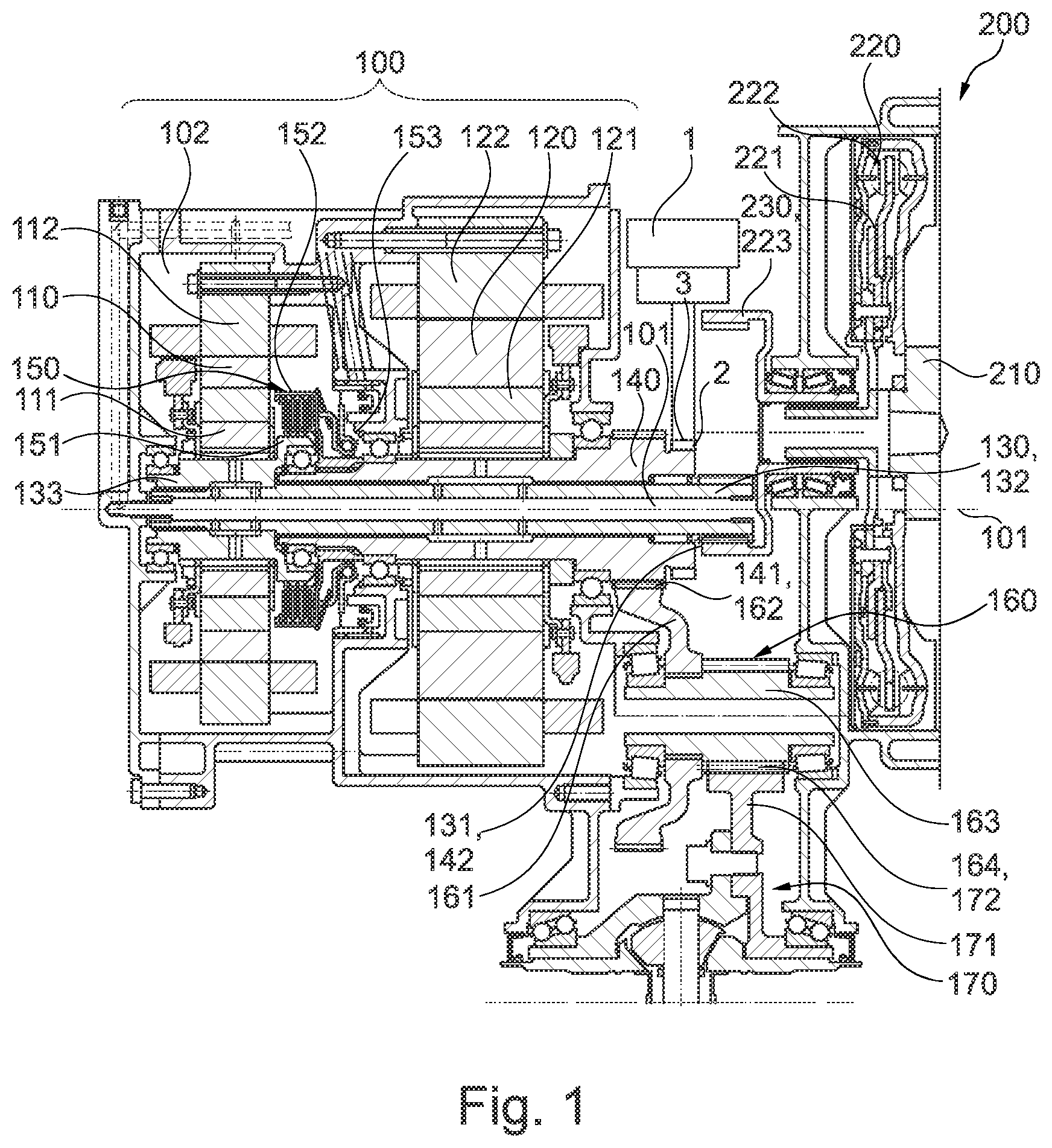 Patent US11780317 — Drive unit drive assembly and hybrid motor vehicle — Figure 1