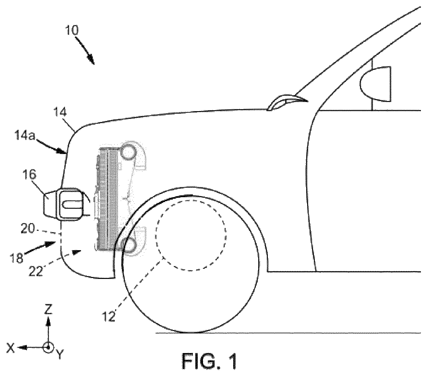Patent US11780321 — Cooling module for an electric motor vehicle, comprising a tangential-flow turbomachine — Figure 1