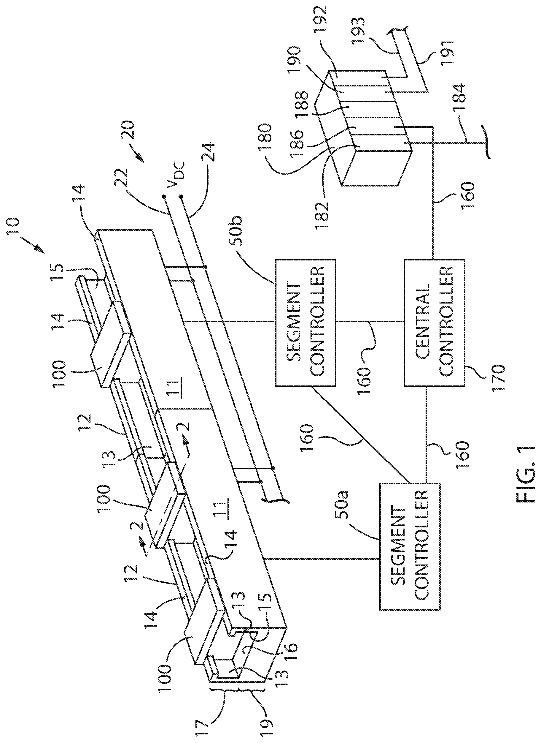 Patent US11780333 Figure 1 – System and method for collision prevention in a linear motion system