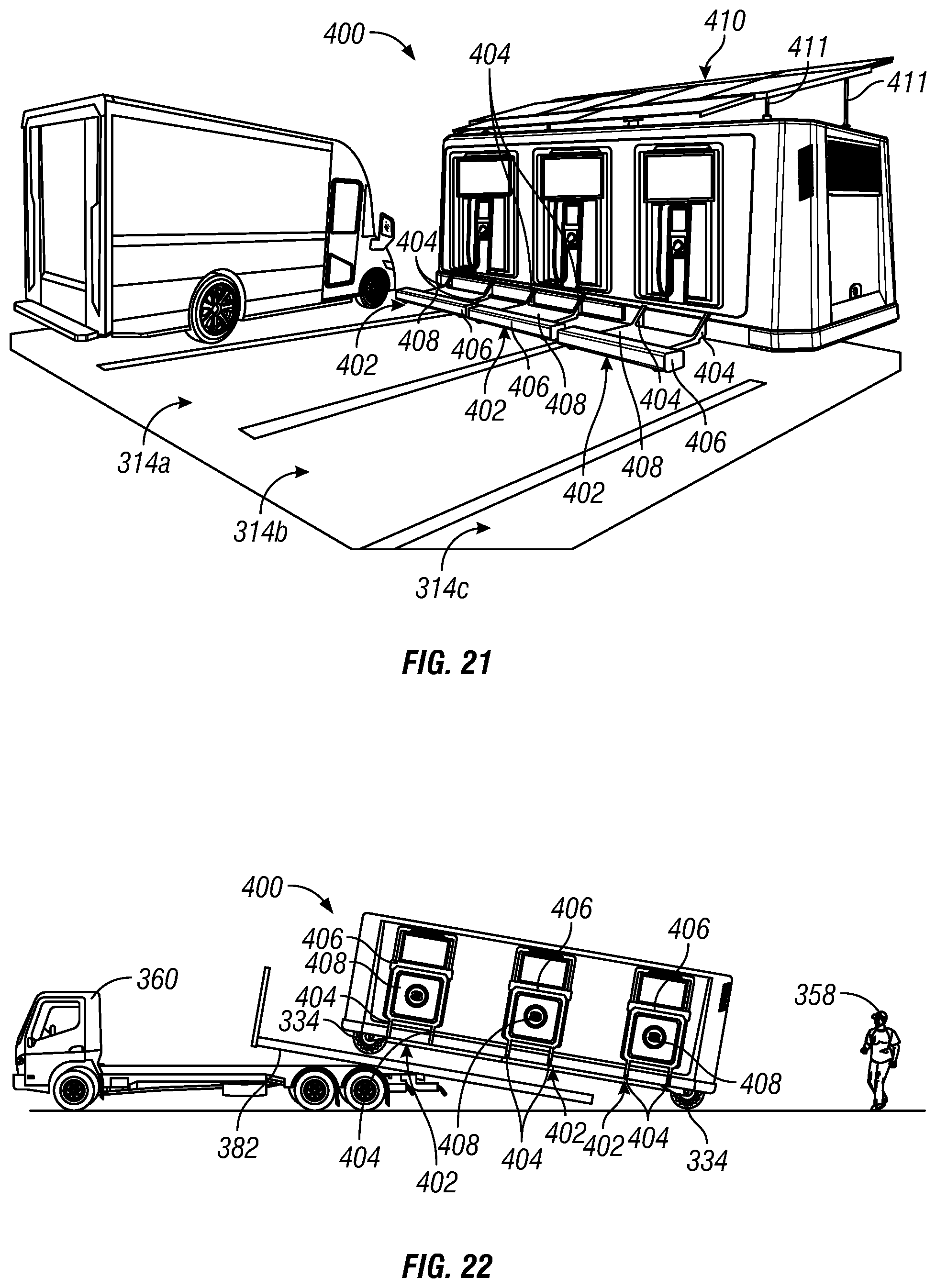 Patent US11780343 Figure 15 – Mobile EV charging station