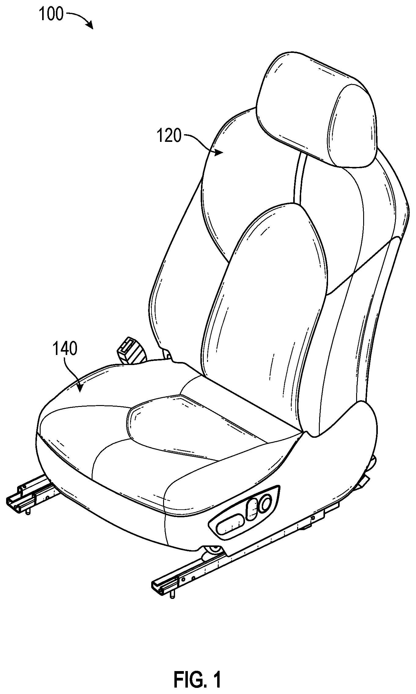 Patent US11780349 Figure 1 – System and method for detecting objects left behind by using heated resistive filament in a vehicle