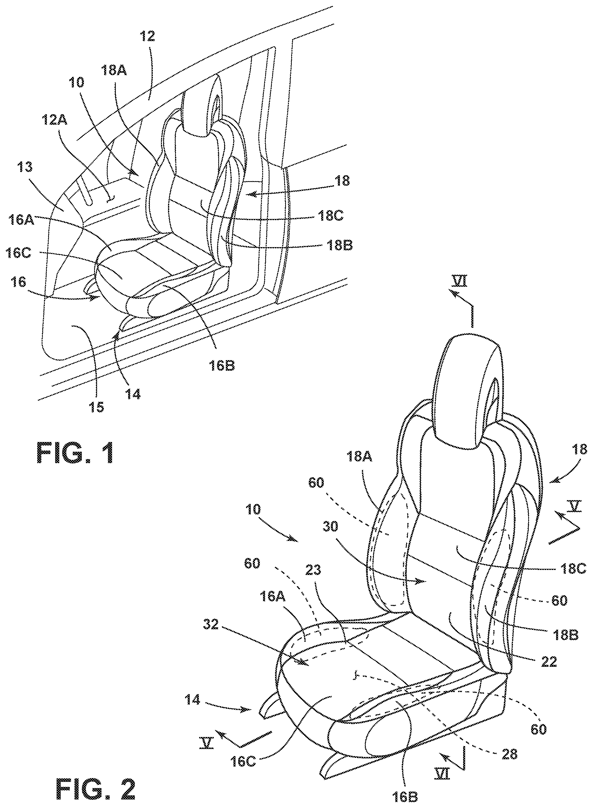 Patent US11780355 — Additive manufactured cushioned component — Figure 1