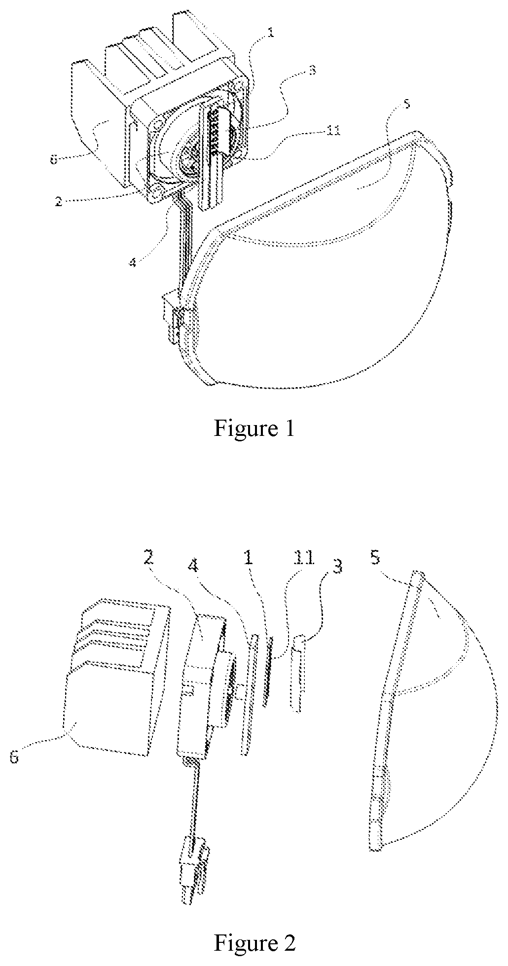 Patent US11780362 — Vehicle having a visible and non-visible lighting projection device with a light source mounted on a rotary actuator — Figure 1